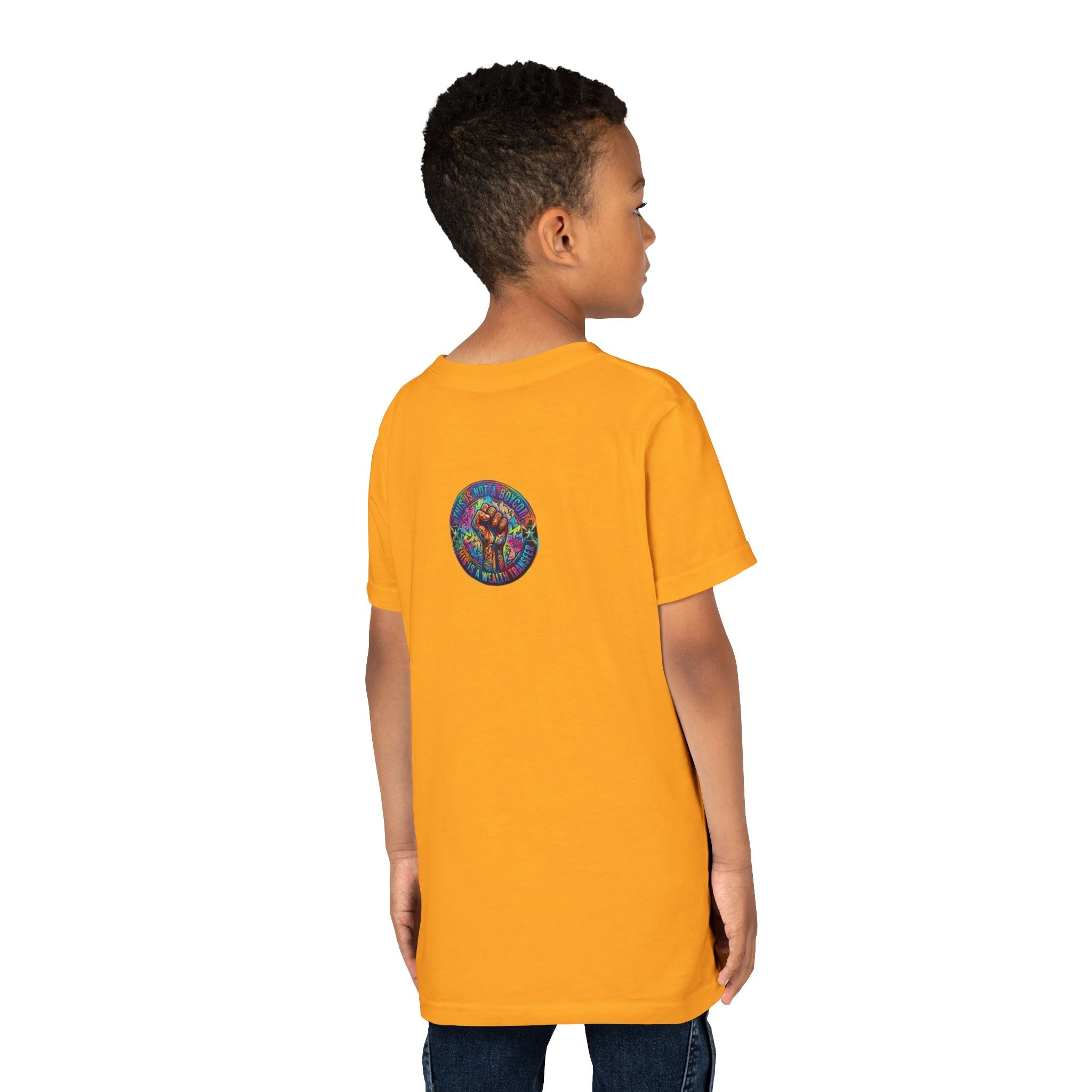 Funny Character Crew Youth Tee — Colorful Crazy Faces Graphic