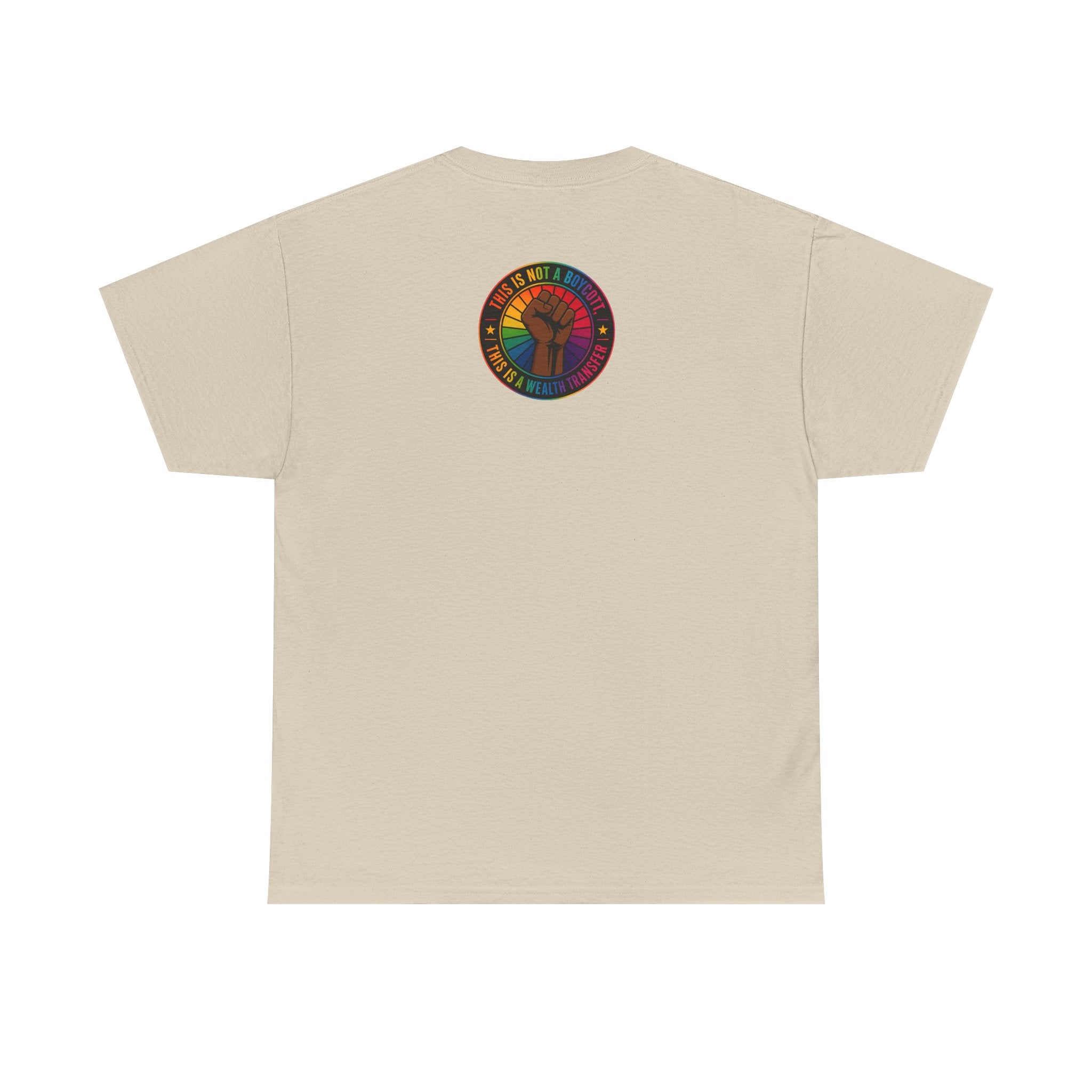 Graphic Tee — "I'm White, But Not THAT White" Illustration with Back Raised Fist Logo