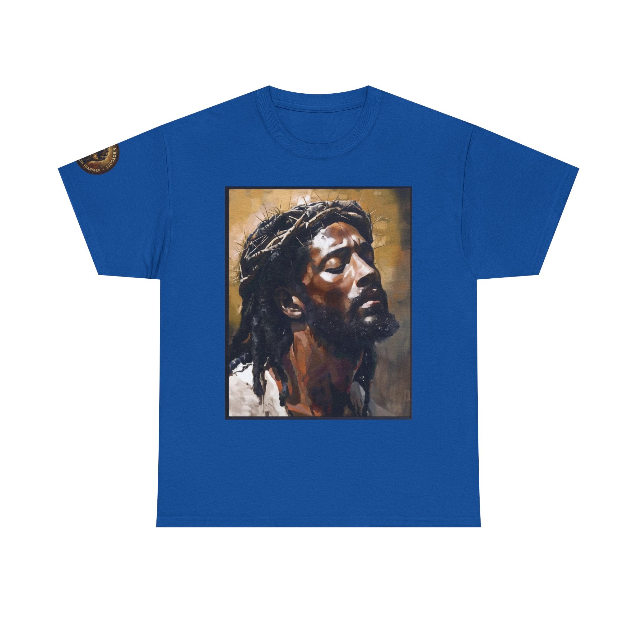 Jesus Portrait Tee with 'This Is Not A Boycott — This Is A Wealth Transfer' Back Emblem