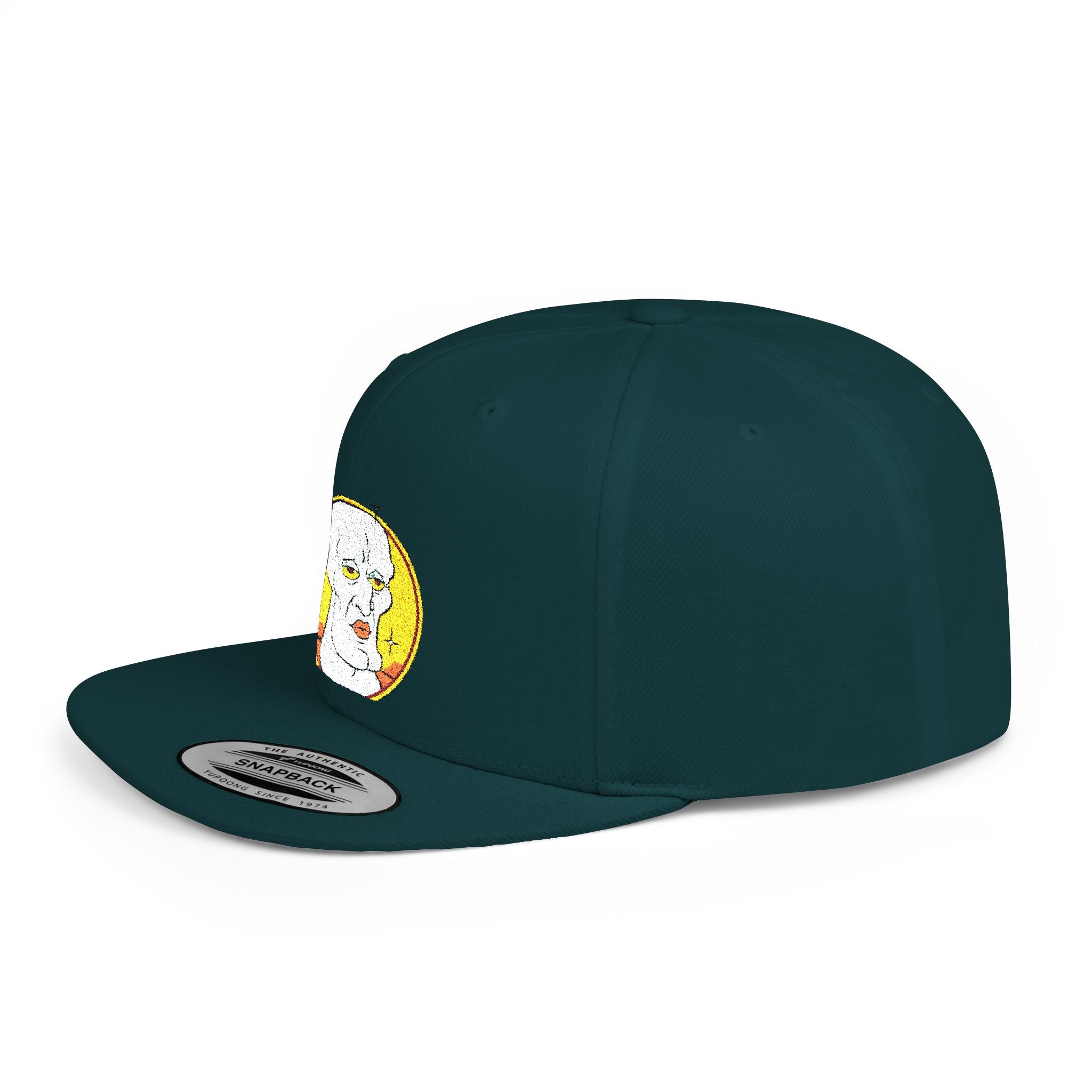 Snapback Hat — Cute Cat Holding Flower Patch, Cute Kawaii Cat Embroidered Cap