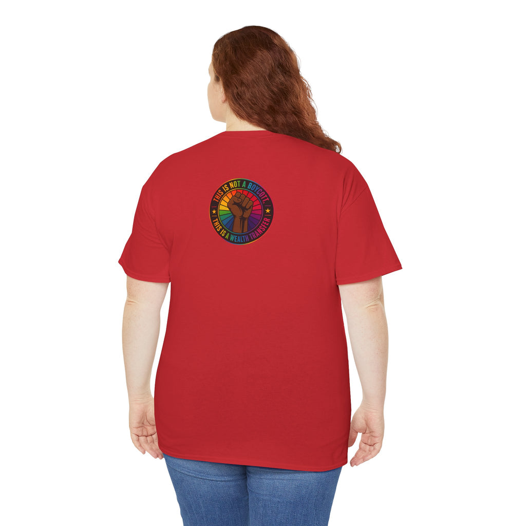 Graphic Tee — "I'm White, But Not THAT White" Illustration with Back Raised Fist Logo
