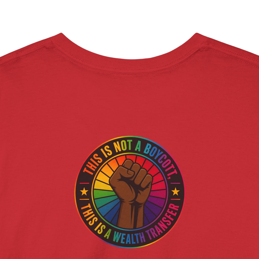 Graphic Tee — "I'm White, But Not THAT White" Illustration with Back Raised Fist Logo