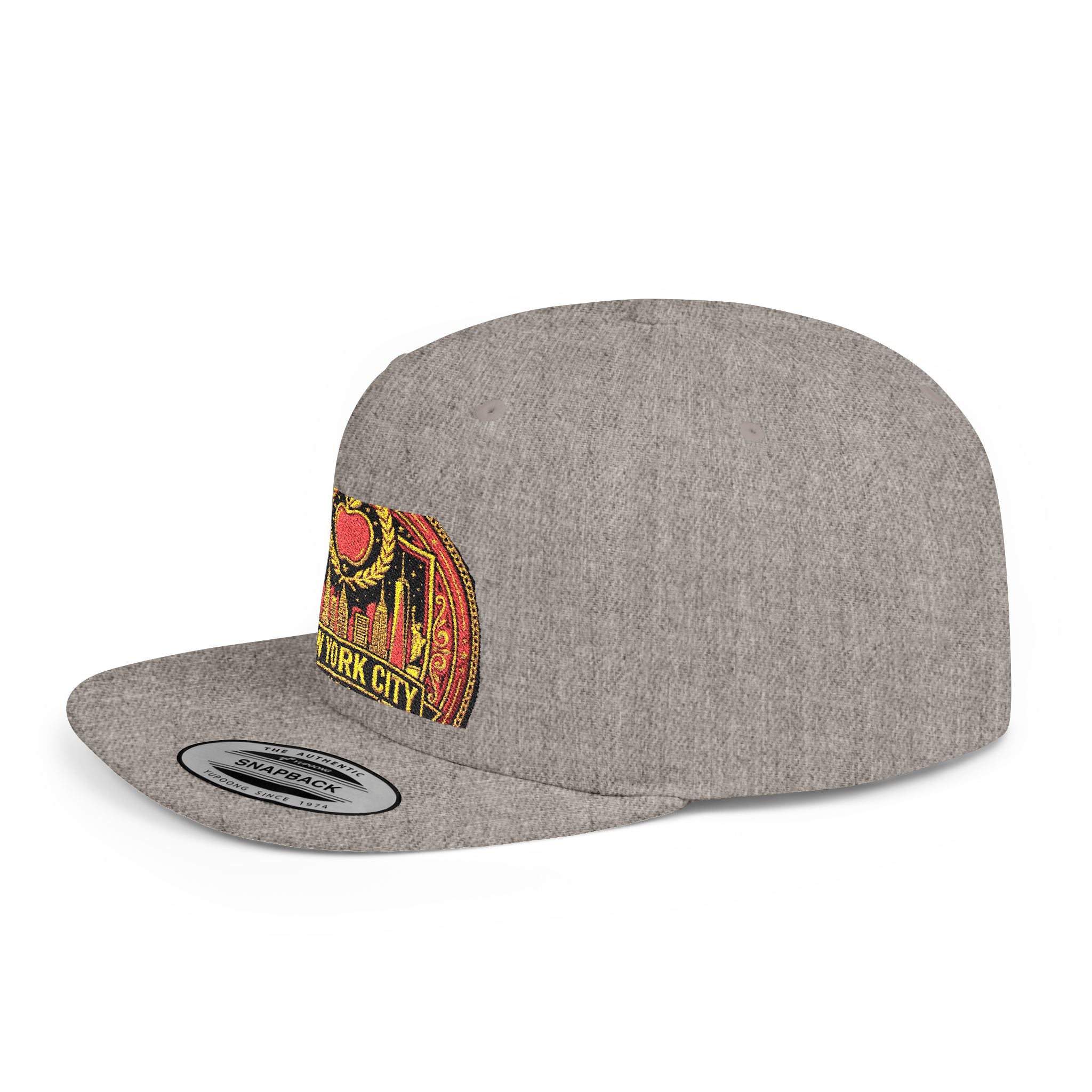 New York City Flat Bill Snapback Hat – Retro Skyline Patch Cap