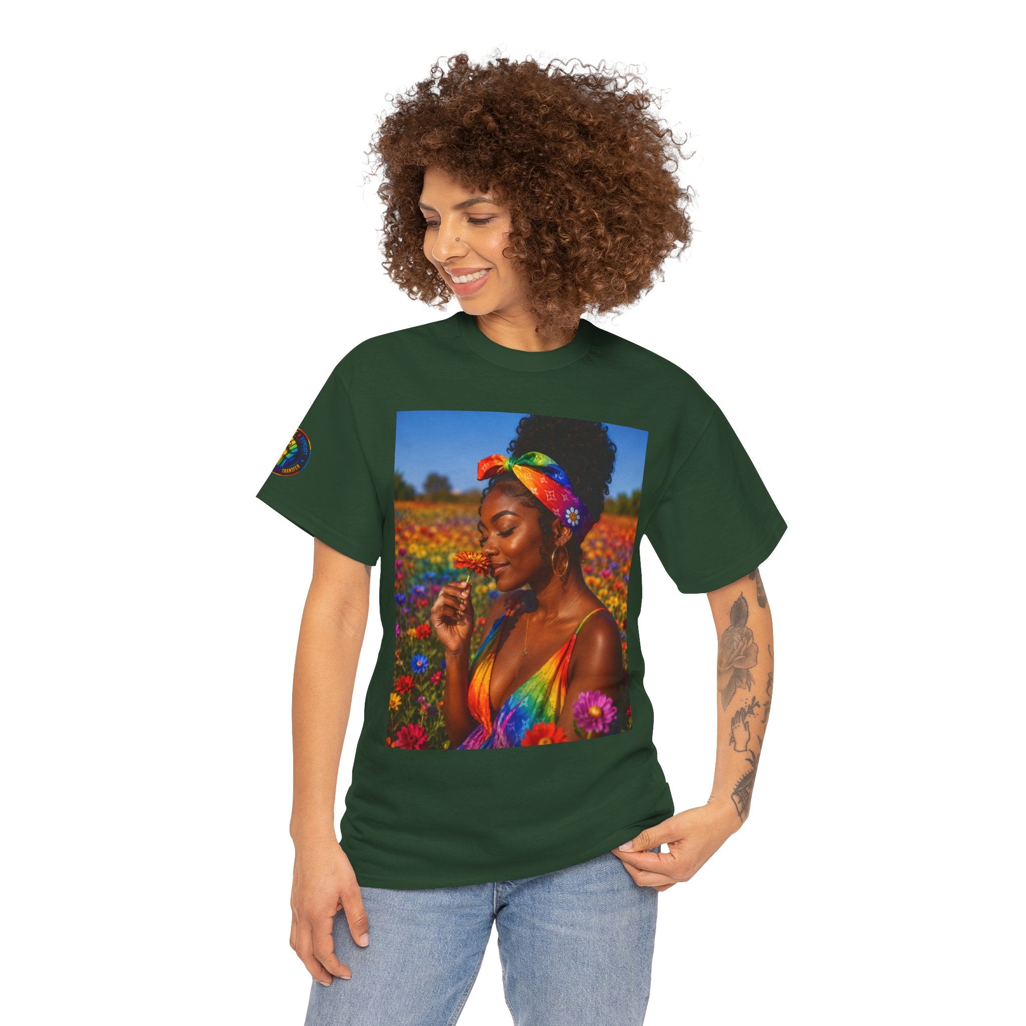T-Shirt — Rainbow Empowerment Portrait Tee ("This Is Not A Boycott, This Is A Human Transaction")