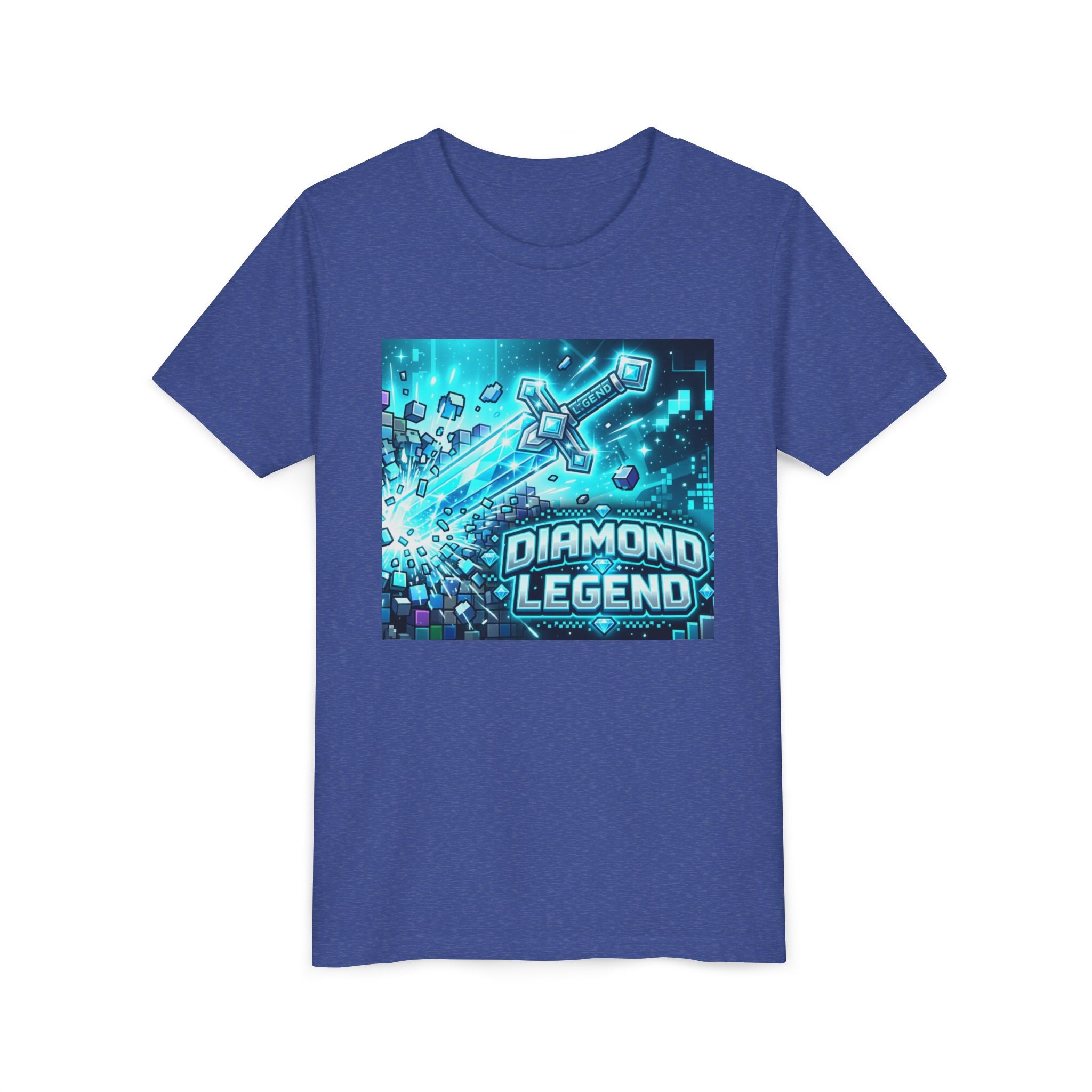 Youth Diamond Legend Tee — Pixel Minecraft-Style Gem Graphic Shirt