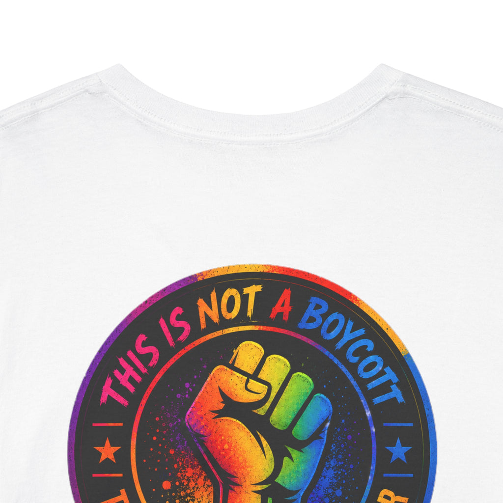 T-Shirt — Rainbow Empowerment Portrait Tee ("This Is Not A Boycott, This Is A Human Transaction")