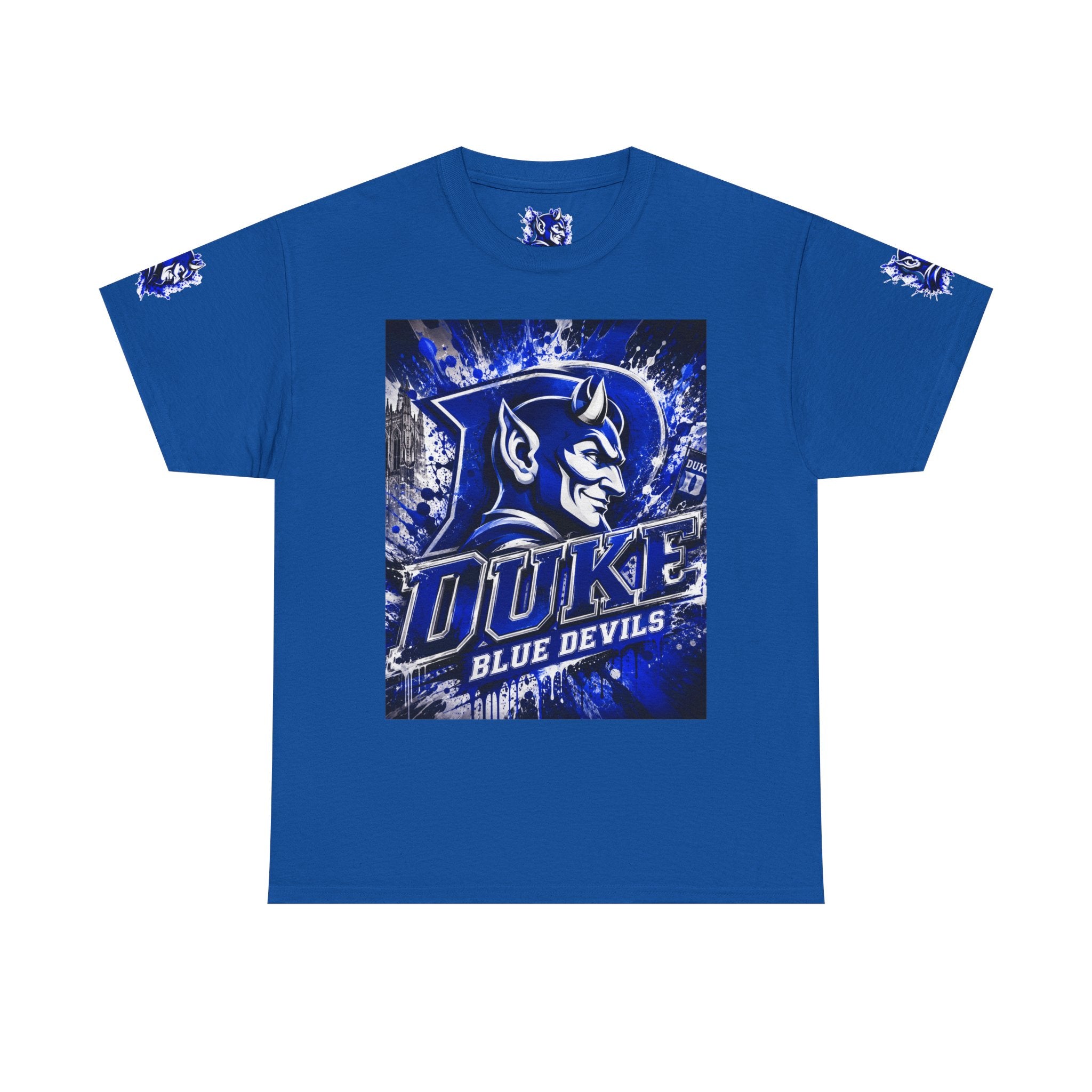 Duke Blue Devils Graphic Tee — Splatter Devil Logo T‑Shirt