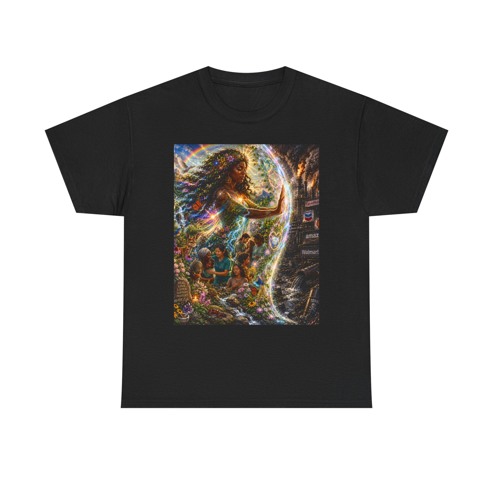 Cosmic Guardian Tee — Earth Mother Spiritual Graphic T-Shirt