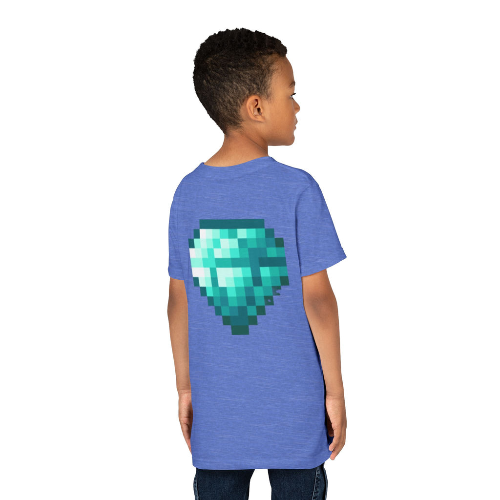Youth Diamond Legend Tee — Pixel Minecraft-Style Gem Graphic Shirt