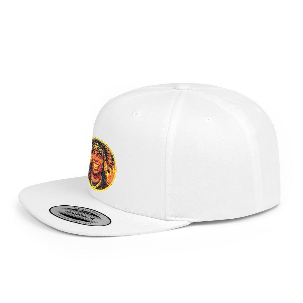 Snapback Hat — Vibrant Tribal Lion Patch Flat Bill Cap