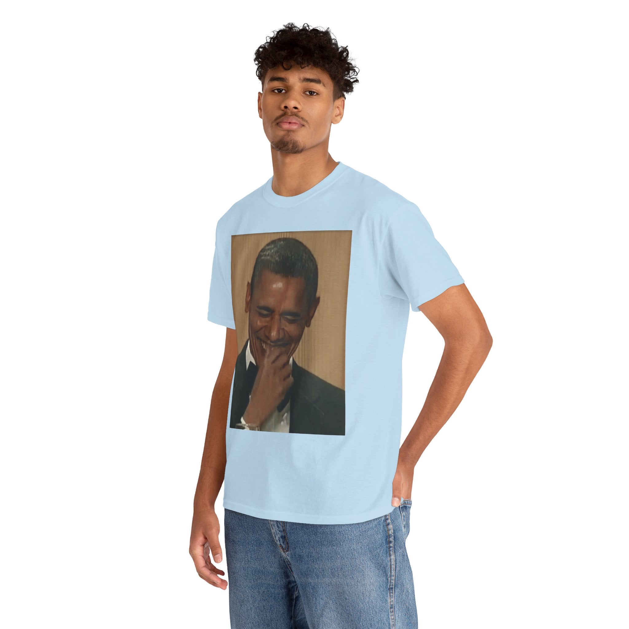 Laughing President Photo Tee — Vintage Smile Graphic T-Shirt