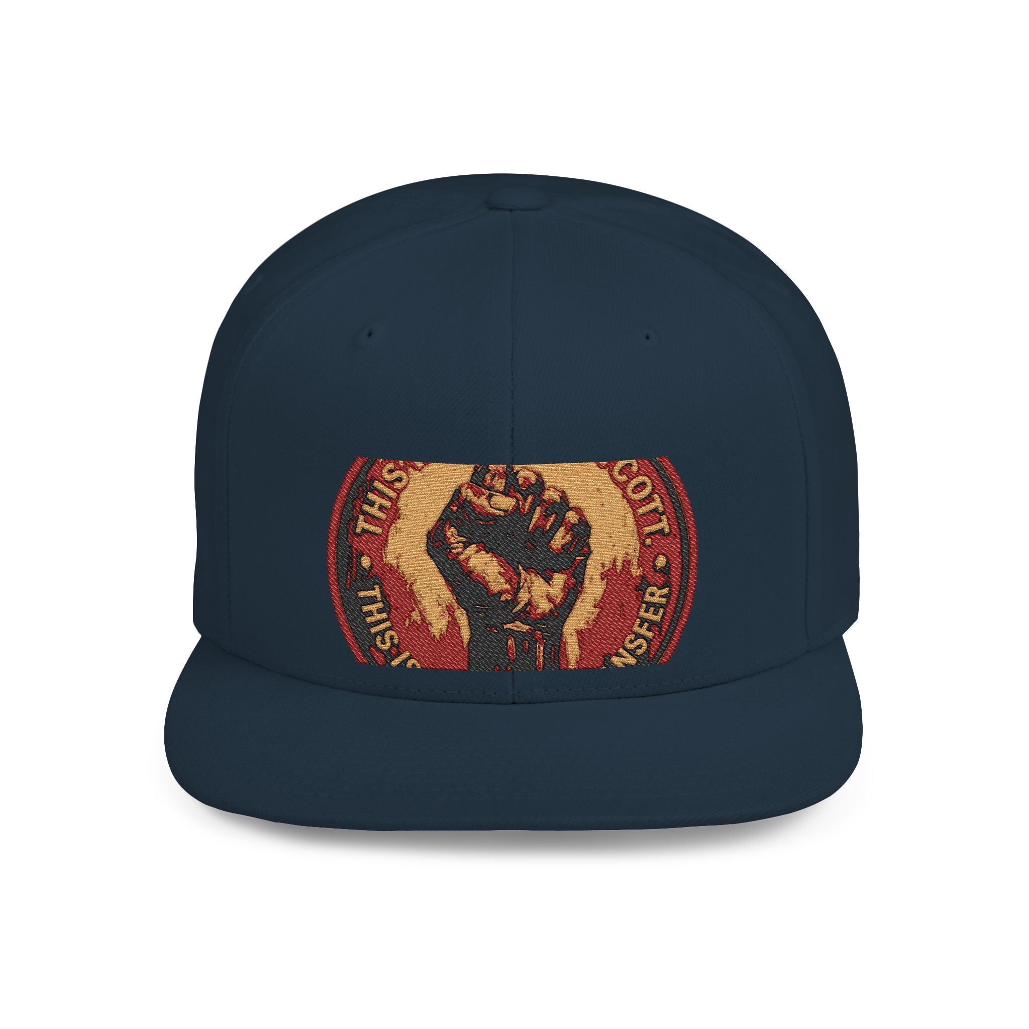 Raised Fist Snapback Hat – Vintage Protest Emblem Flat Bill Cap