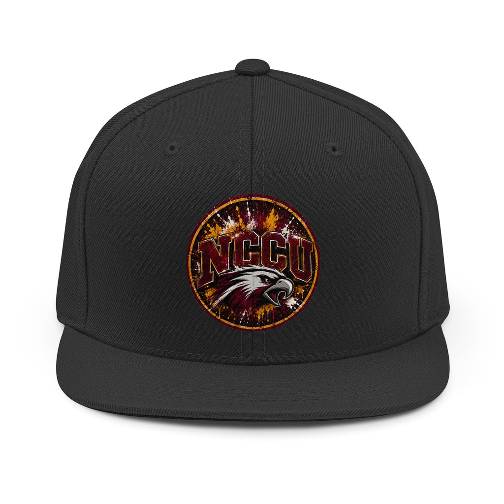 Snapback Hat — NCCU Eagle Logo Cap, Vintage Fireburst Design
