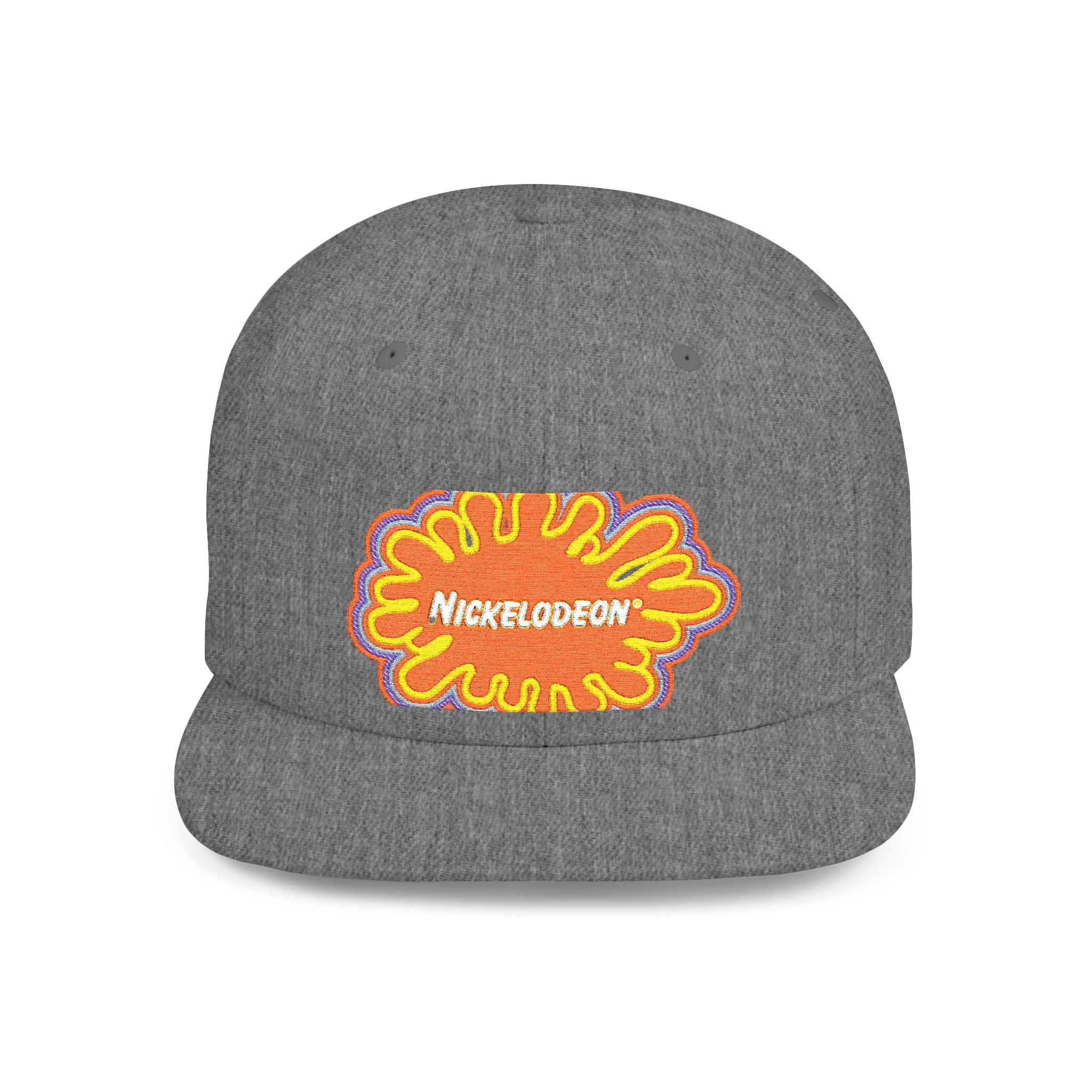 Nickelodeon Slime Logo Flat Bill Snapback Hat — Retro 90s Cartoon Cap