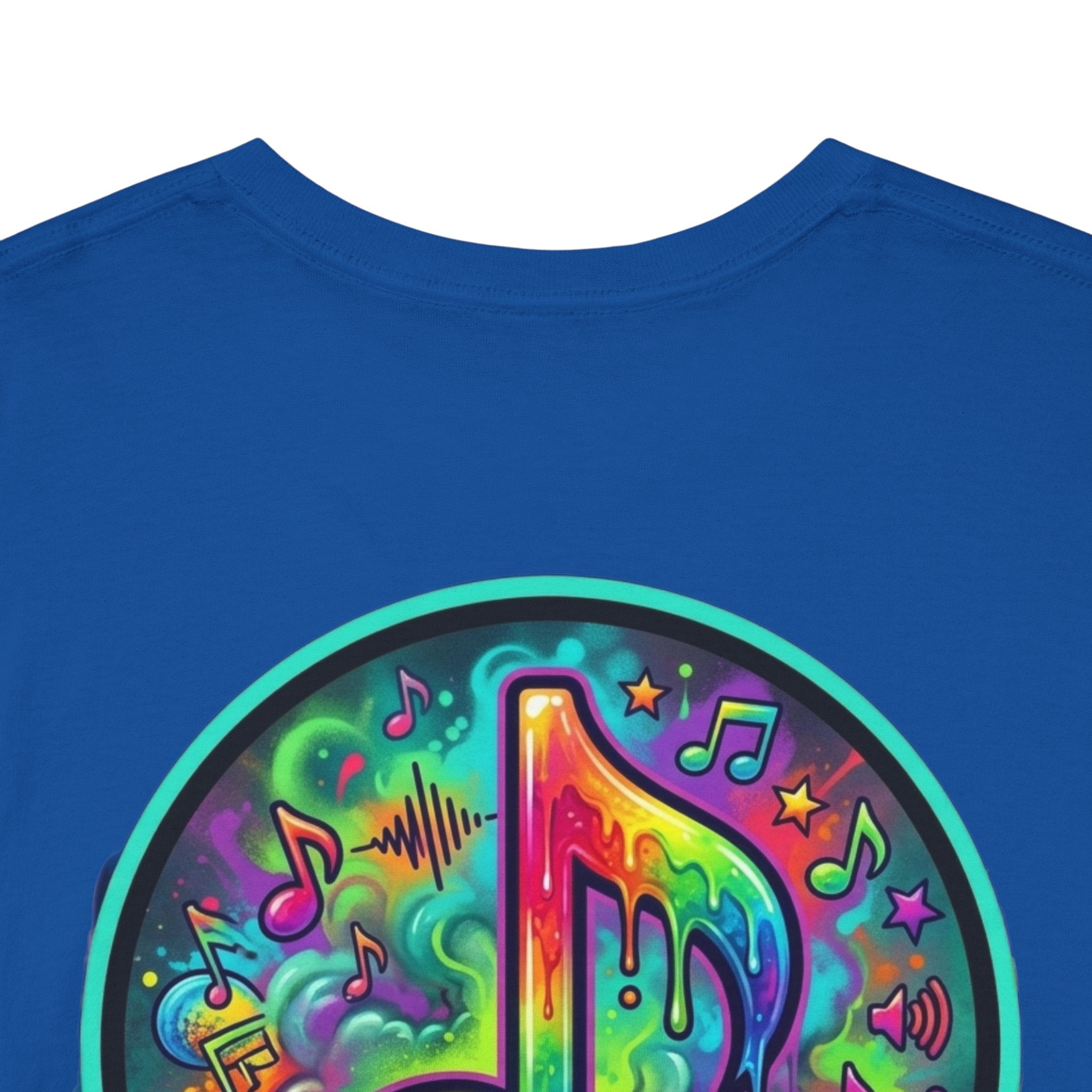 Music Vibes Tee — “They Want Our Rhythm But They Don’t Want Our Blues” Psychedelic Drip Note T-Shirt