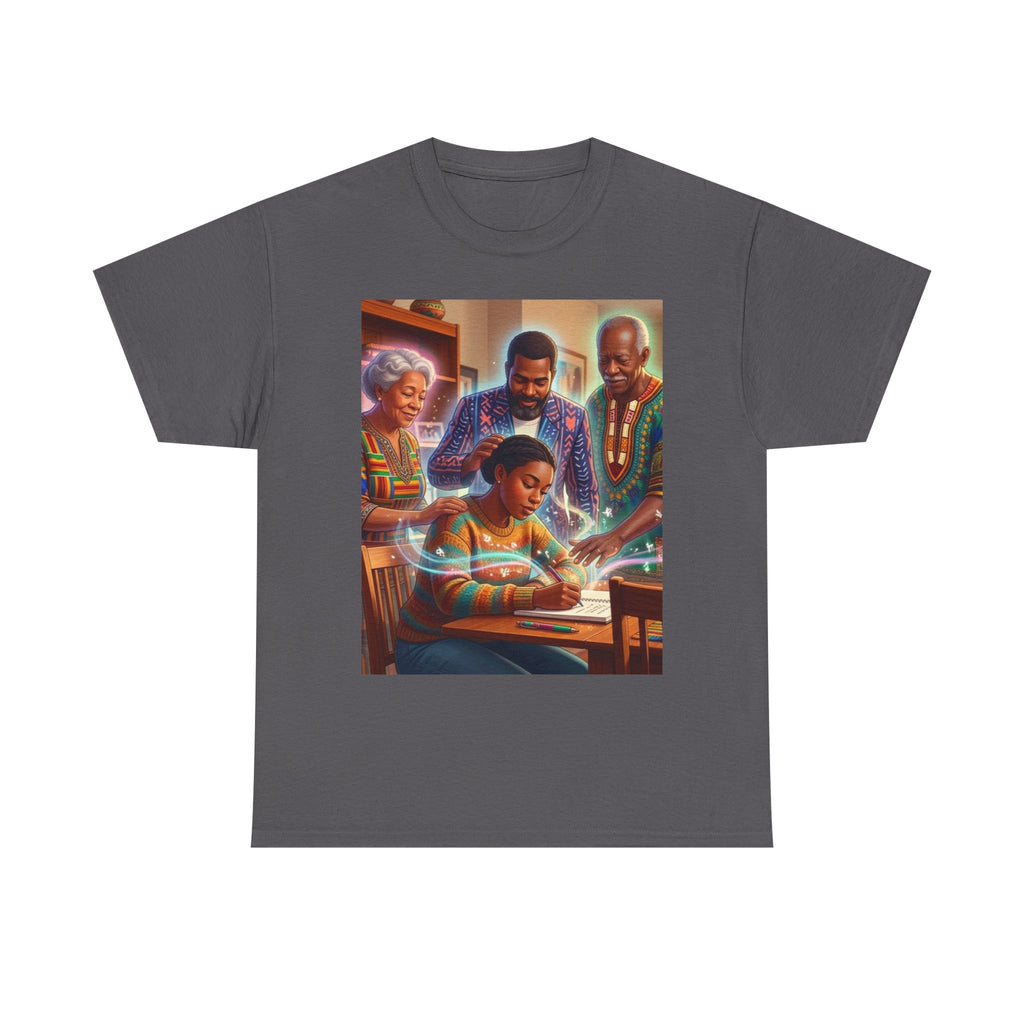 Black Family Study Night T-Shirt — Inspirational Afrofuturist Classroom Artwork