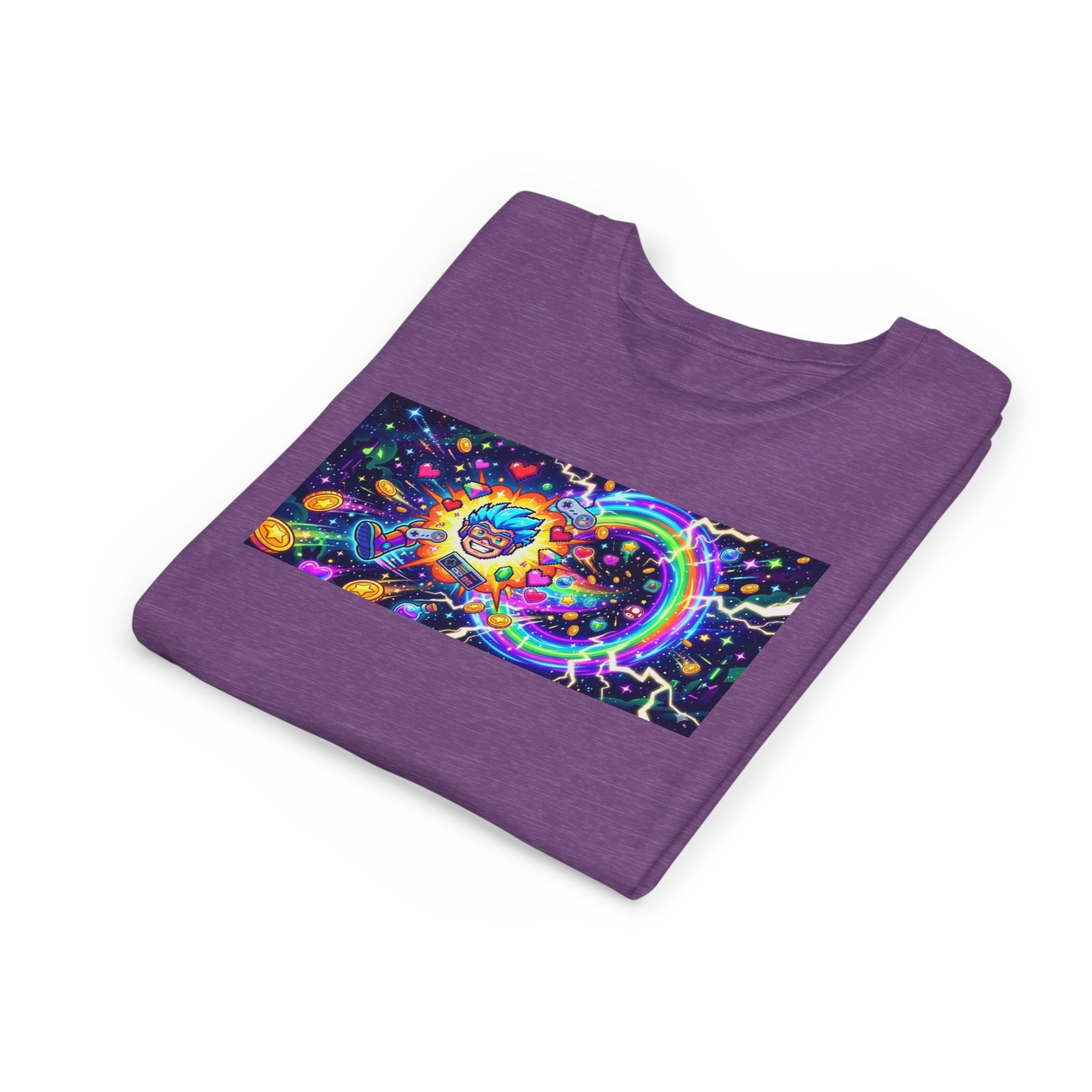 Kids Gaming Tee — Neon Rainbow Portal Gamer Shirt