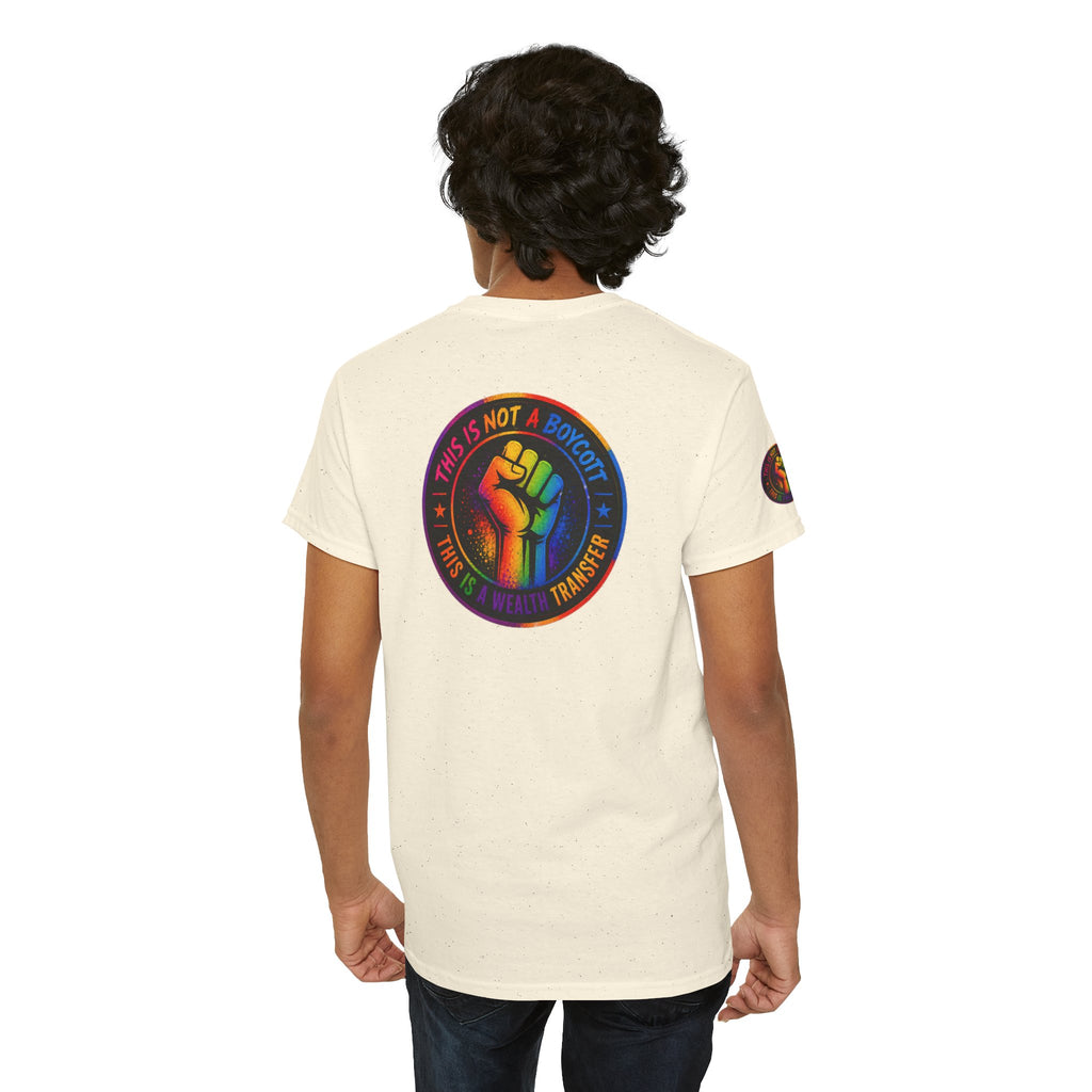 T-Shirt — Rainbow Empowerment Portrait Tee ("This Is Not A Boycott, This Is A Human Transaction")