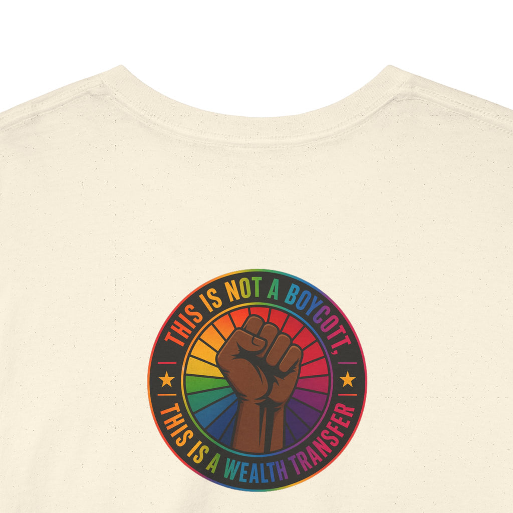 Graphic Tee — "I'm White, But Not THAT White" Illustration with Back Raised Fist Logo