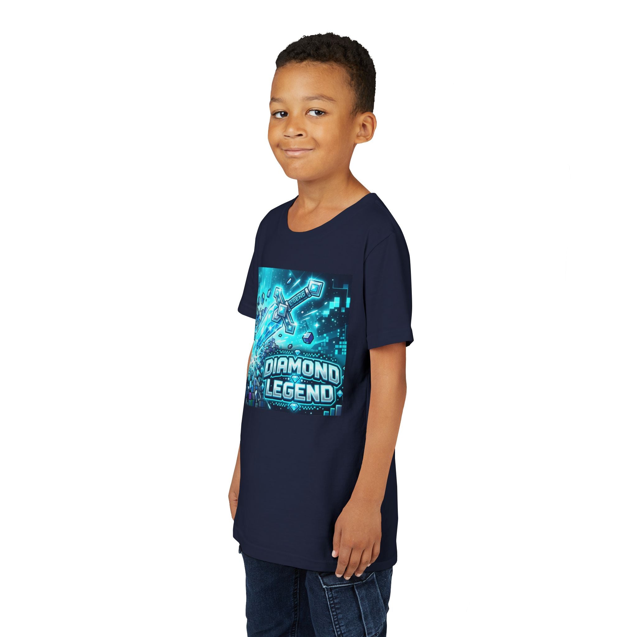 Youth Diamond Legend Tee — Pixel Minecraft-Style Gem Graphic Shirt