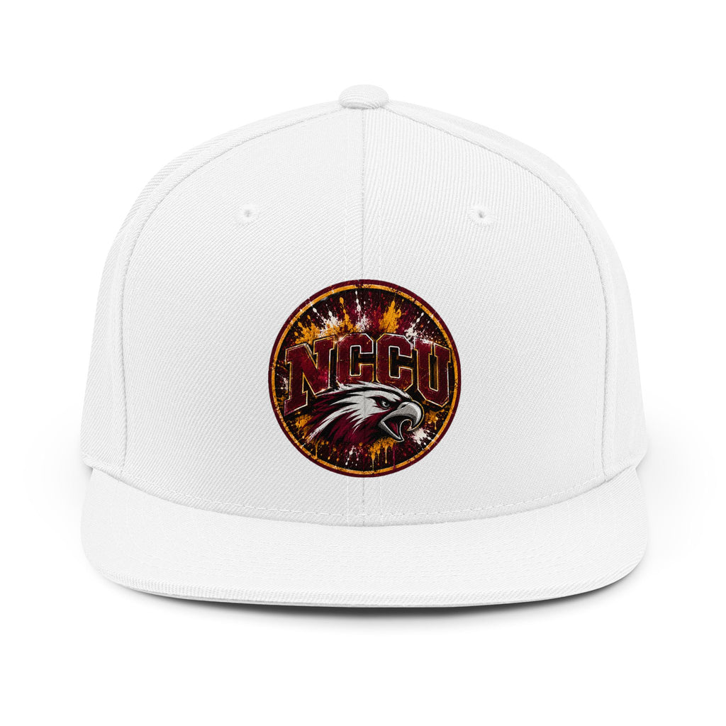 Snapback Hat — NCCU Eagle Logo Cap, Vintage Fireburst Design