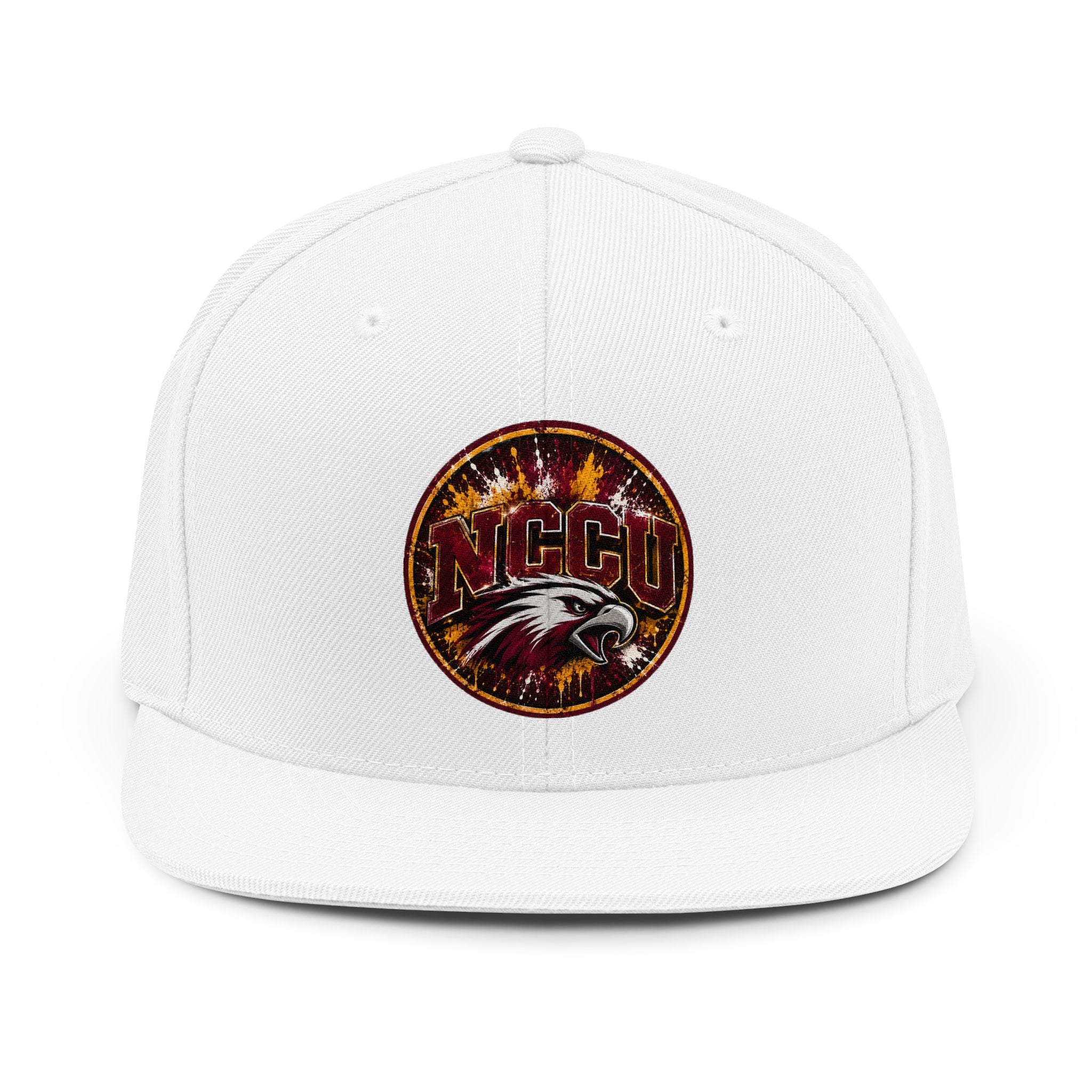 Snapback Hat — NCCU Eagle Logo Cap, Vintage Fireburst Design