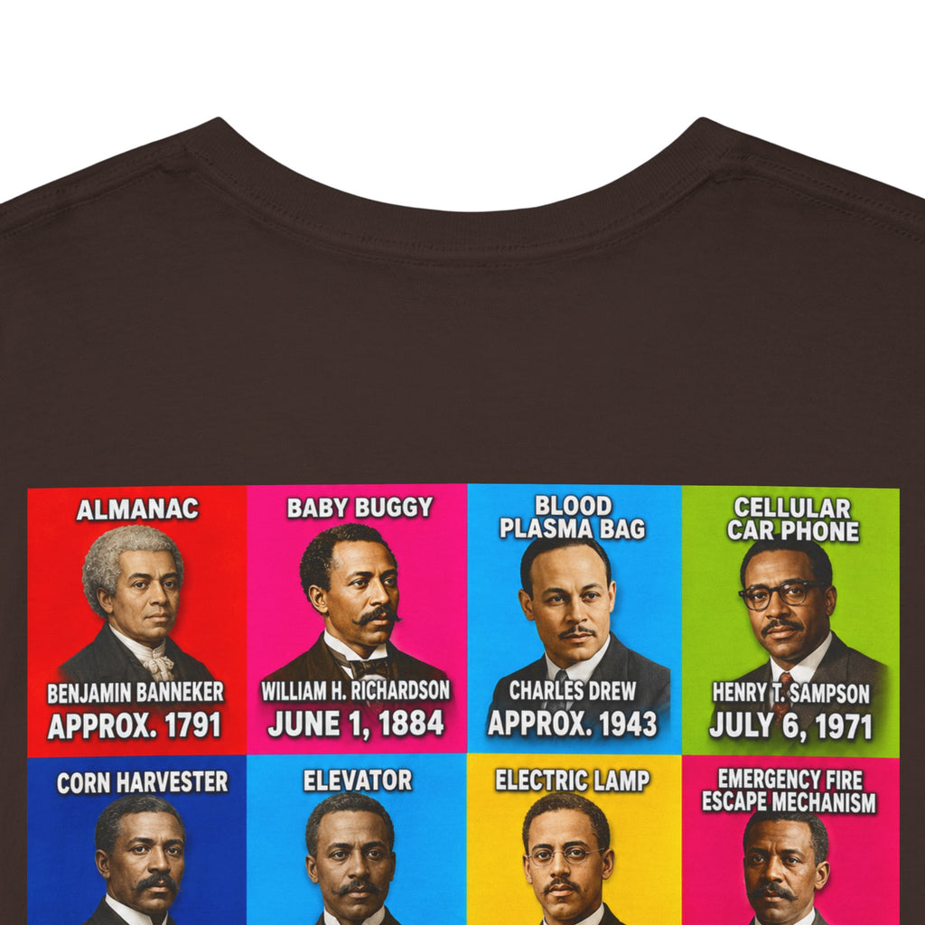 Black inventors Grid T‑Shirt — Colorful Historical Portraits Tee