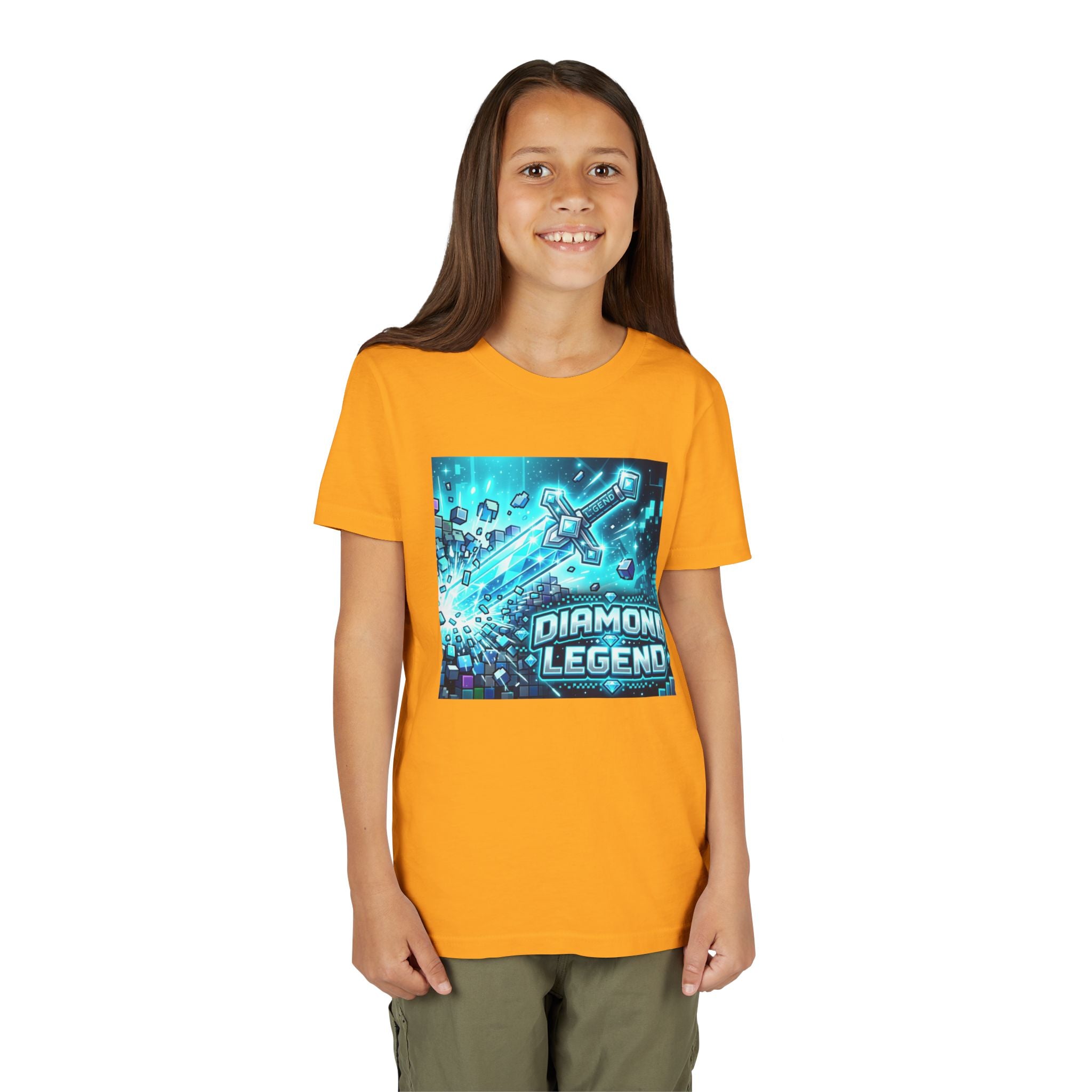 Youth Diamond Legend Tee — Pixel Minecraft-Style Gem Graphic Shirt