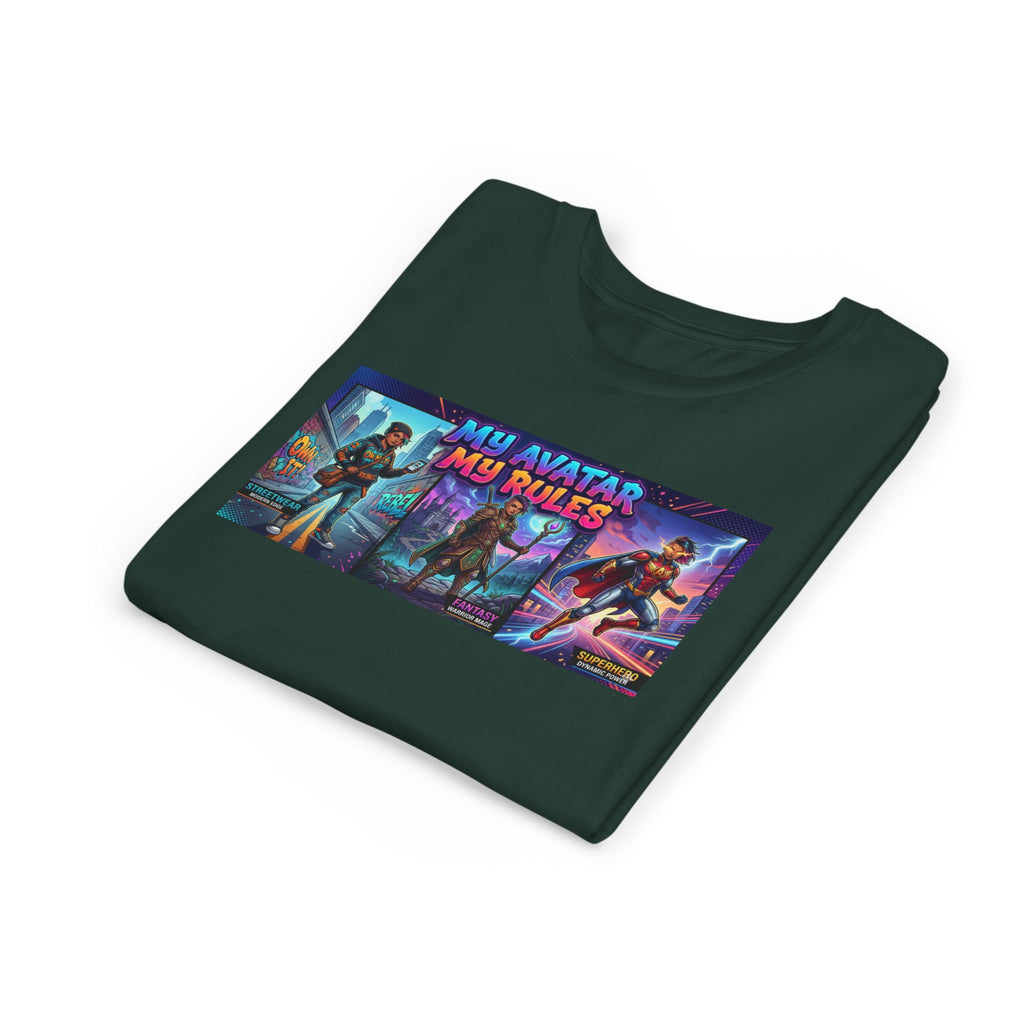 Youth Tee — “MY AVATAR MY RULES” Customizable Character Graphic