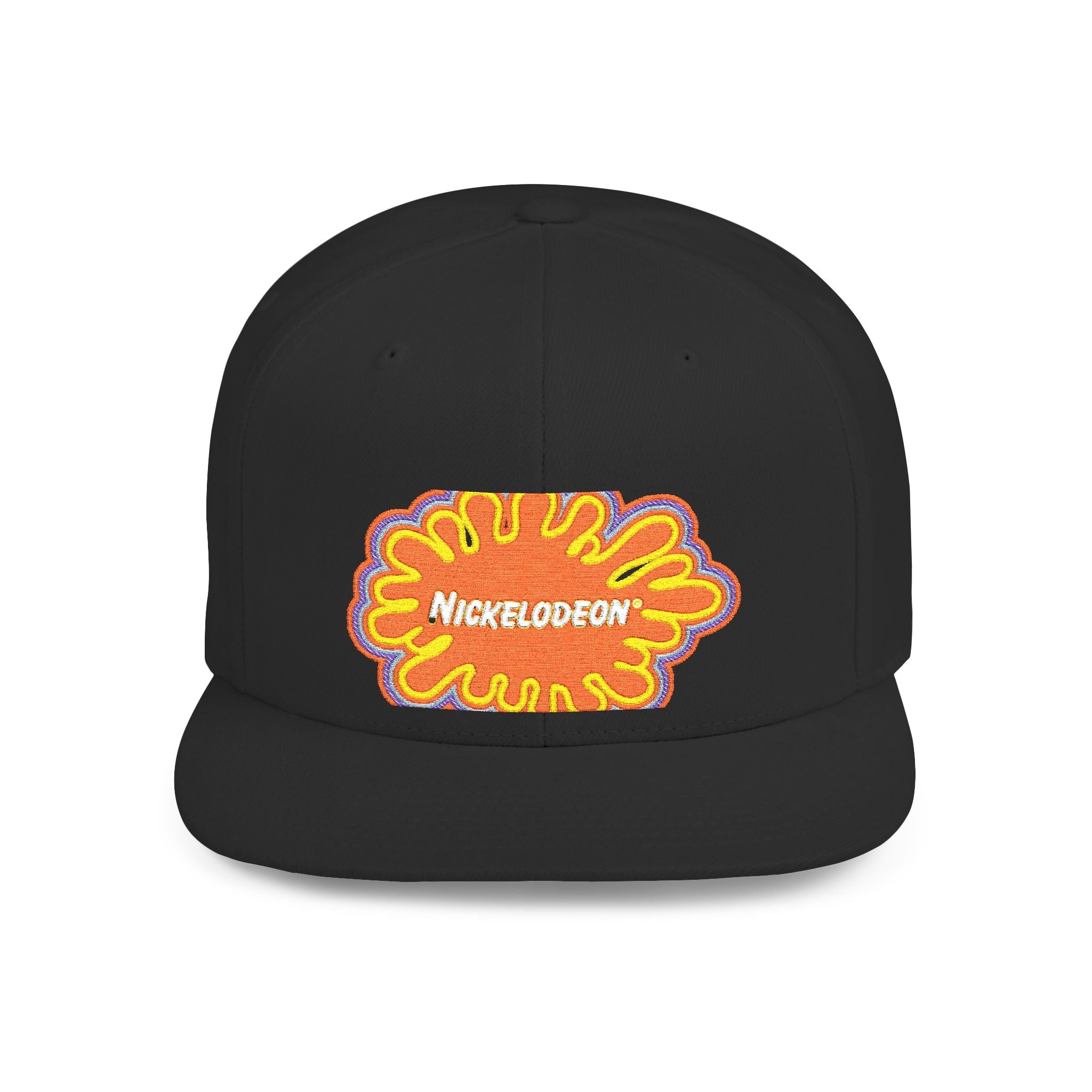 Nickelodeon Slime Logo Flat Bill Snapback Hat — Retro 90s Cartoon Cap