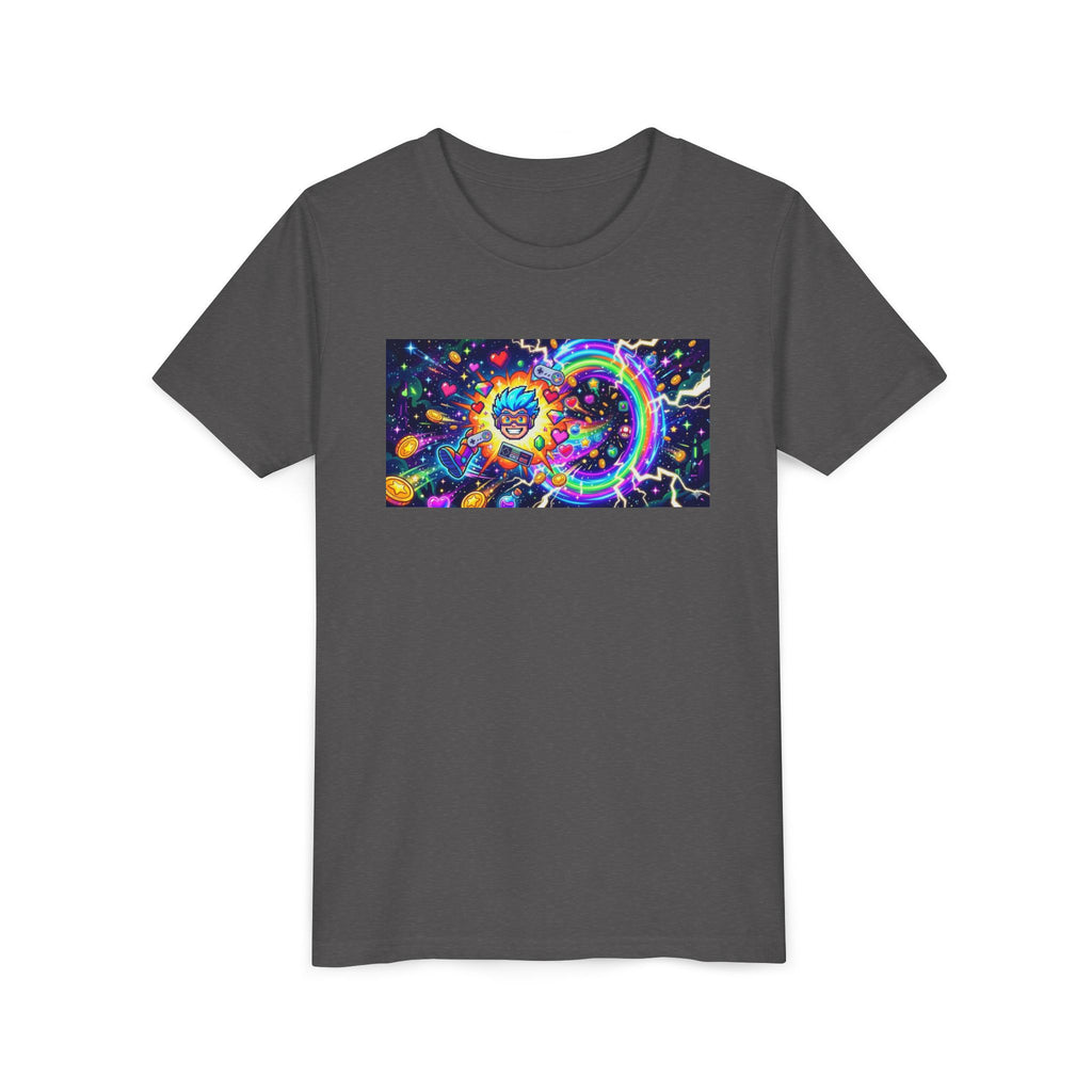 Kids Gaming Tee — Neon Rainbow Portal Gamer Shirt