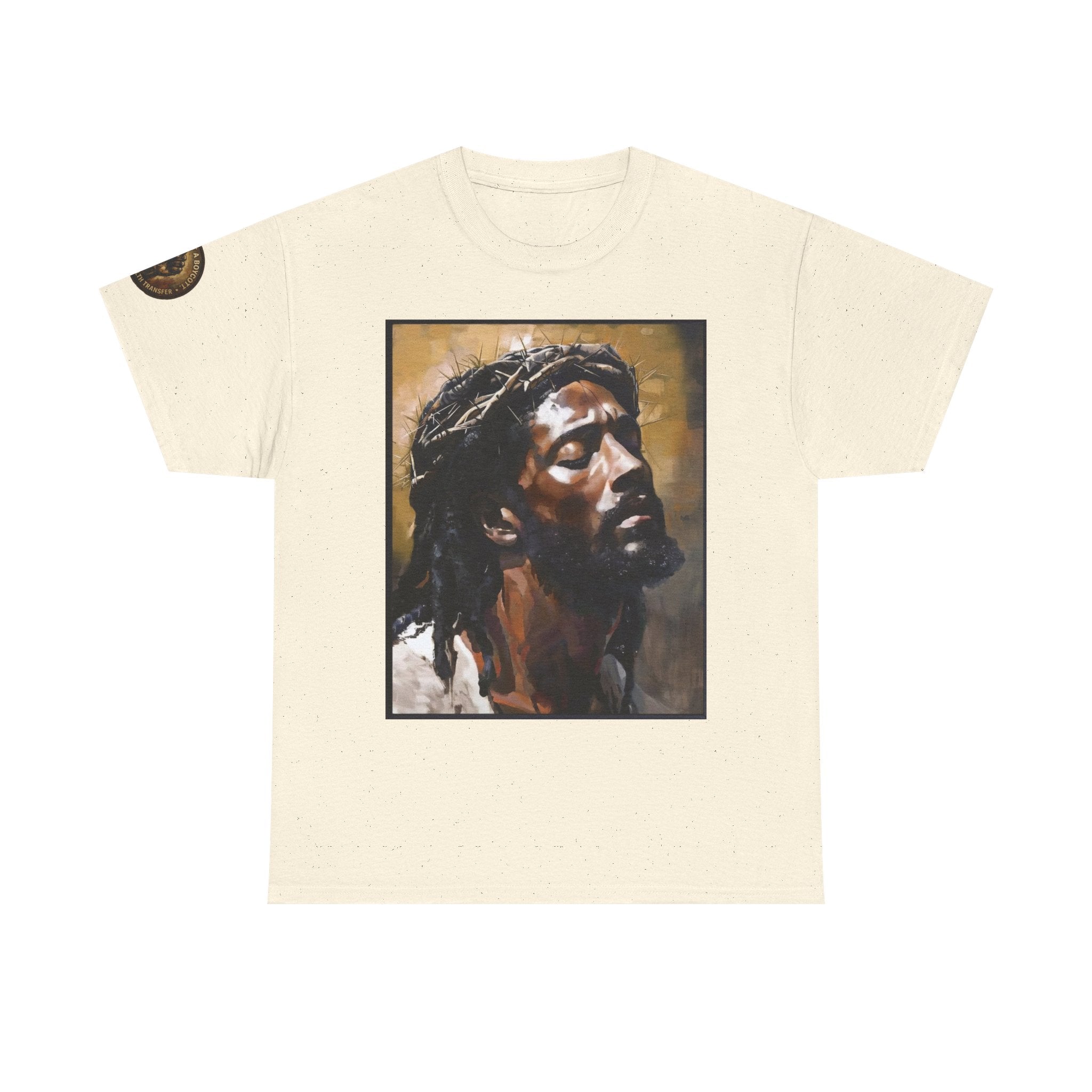 Jesus Portrait Tee with 'This Is Not A Boycott — This Is A Wealth Transfer' Back Emblem