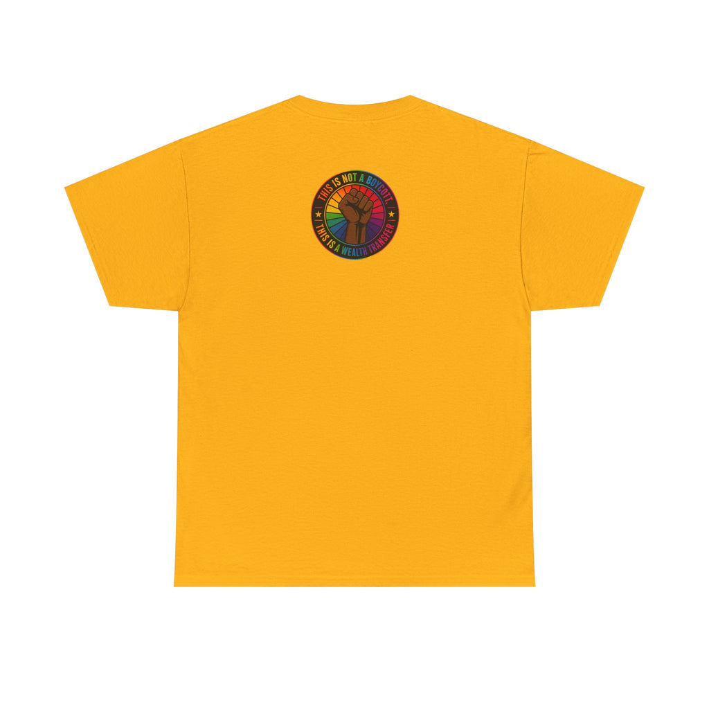 Graphic Tee — "I'm White, But Not THAT White" Illustration with Back Raised Fist Logo