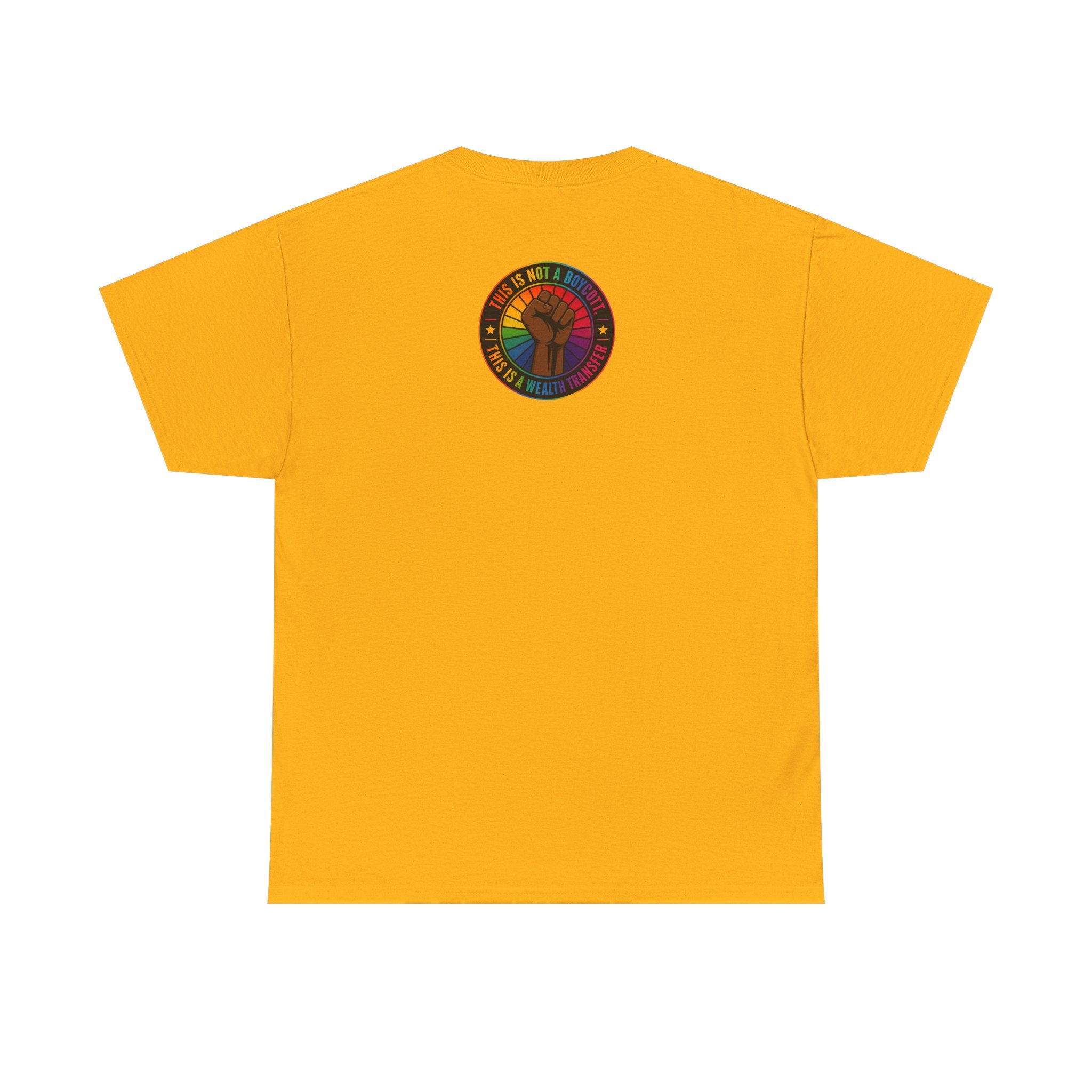 Graphic Tee — "I'm White, But Not THAT White" Illustration with Back Raised Fist Logo