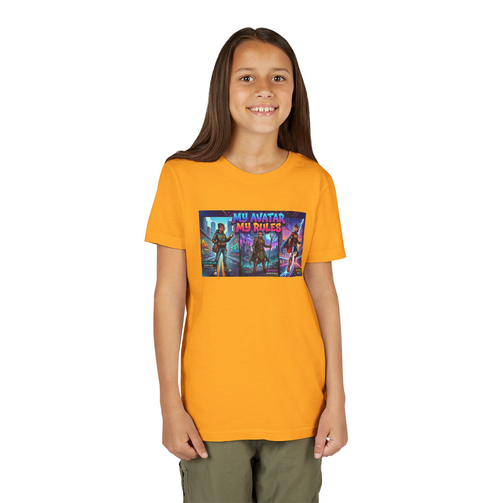 Youth Tee — “MY AVATAR MY RULES” Customizable Character Graphic