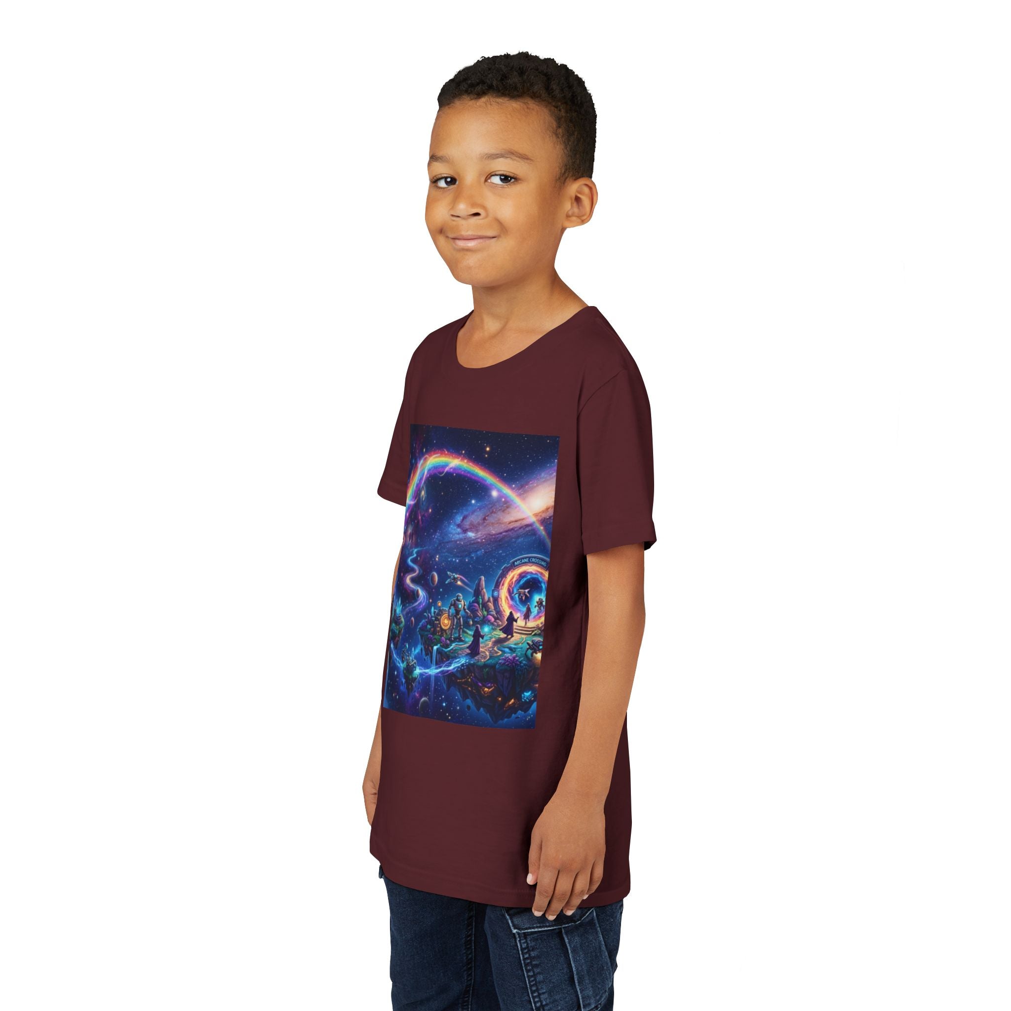 Galaxy Fantasy Youth Tee — Floating Islands, Robots & Magic Portals