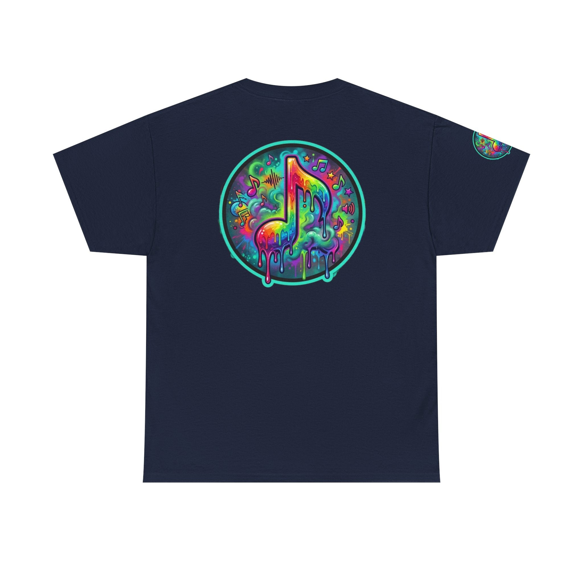 Music Vibes Tee — “They Want Our Rhythm But They Don’t Want Our Blues” Psychedelic Drip Note T-Shirt