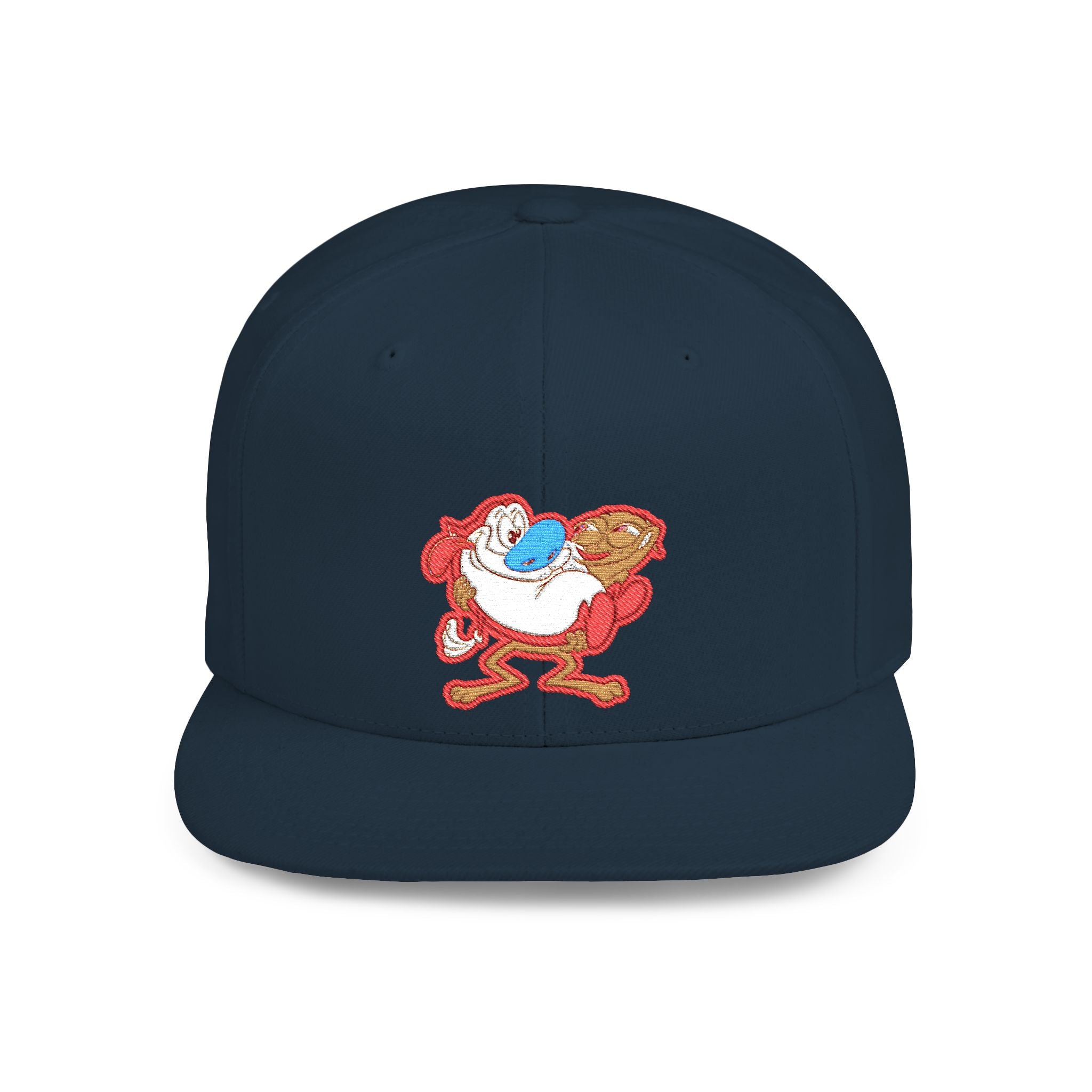 Retro Cartoon Egg Character Flat Bill Snapback Hat