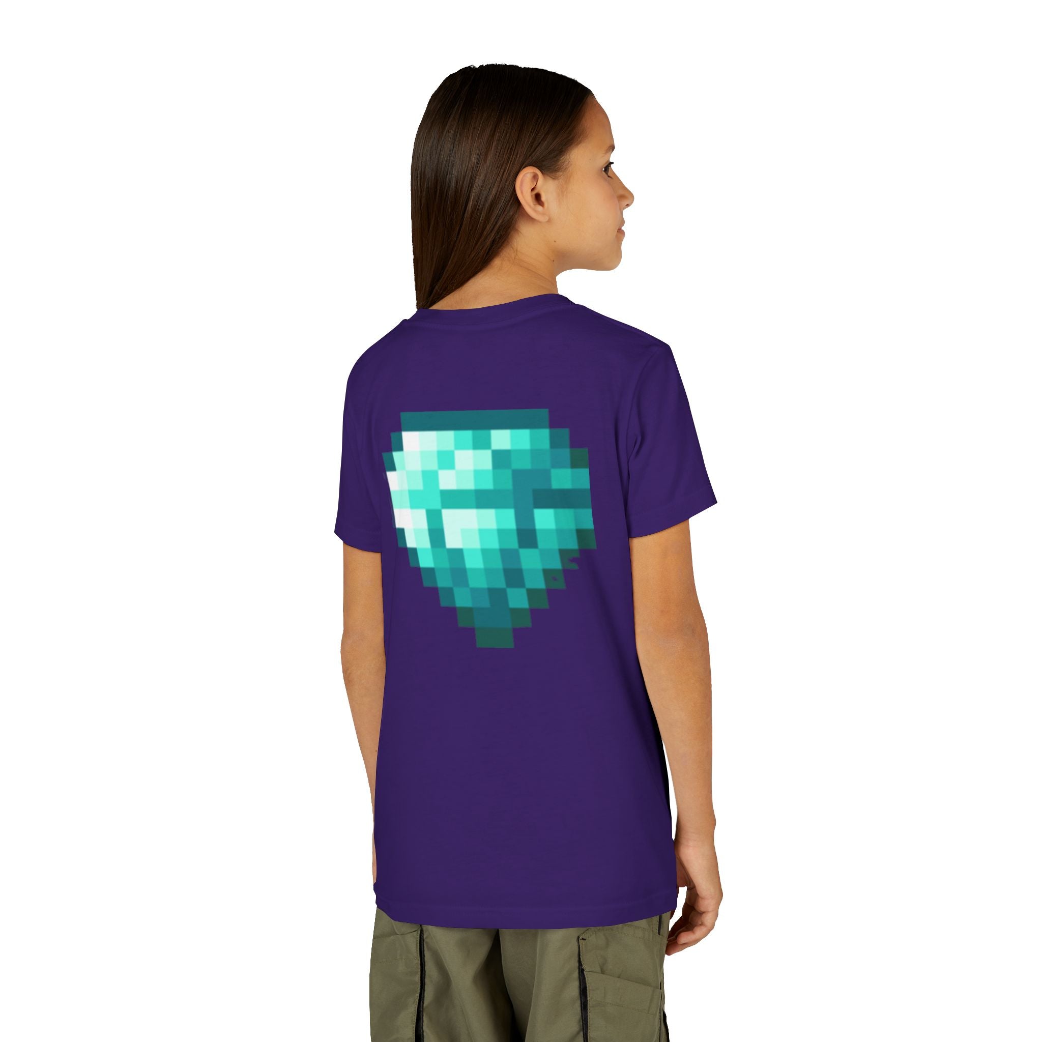 Youth Diamond Legend Tee — Pixel Minecraft-Style Gem Graphic Shirt