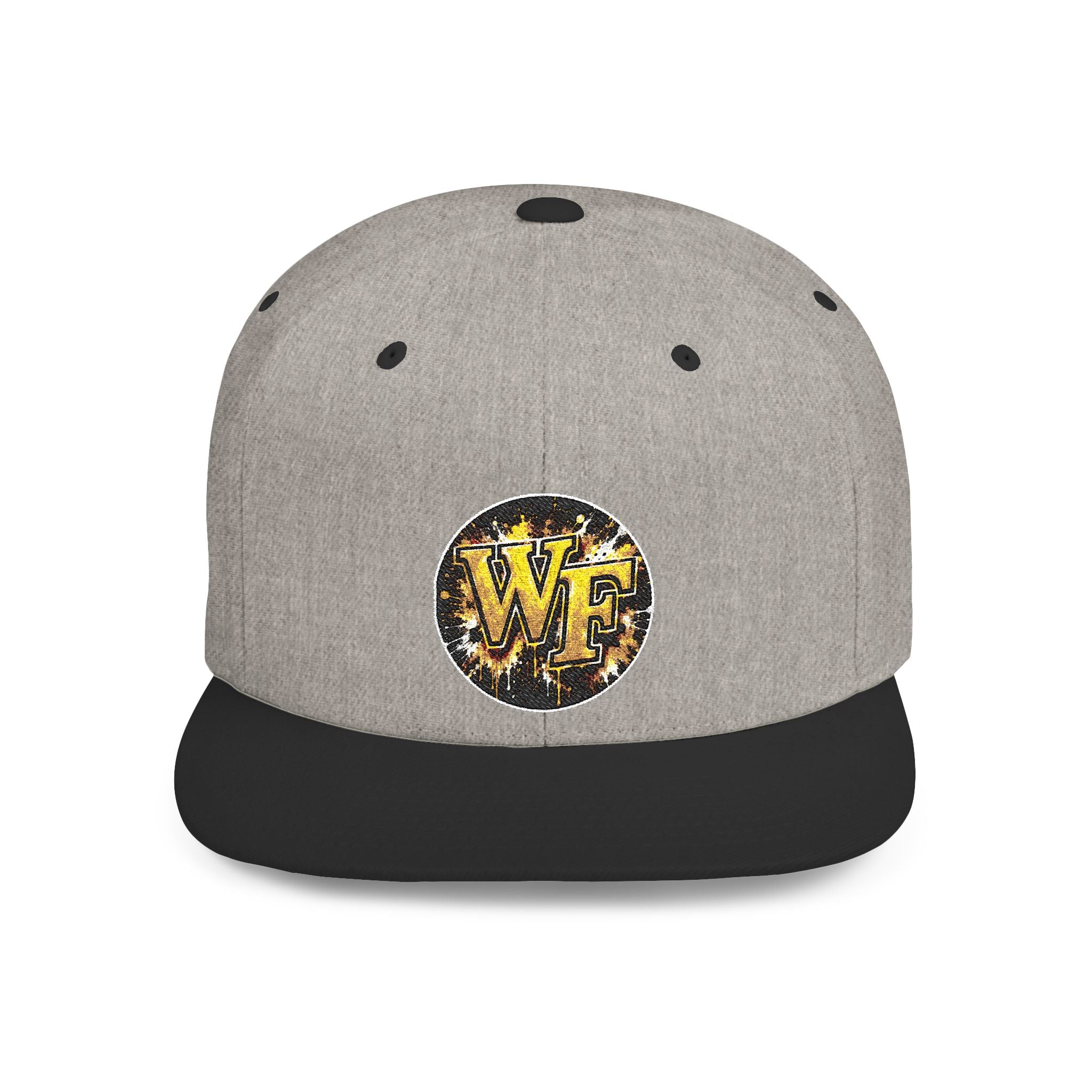 Snapback Hat — WF Gold Leopard Logo Flat Bill Cap