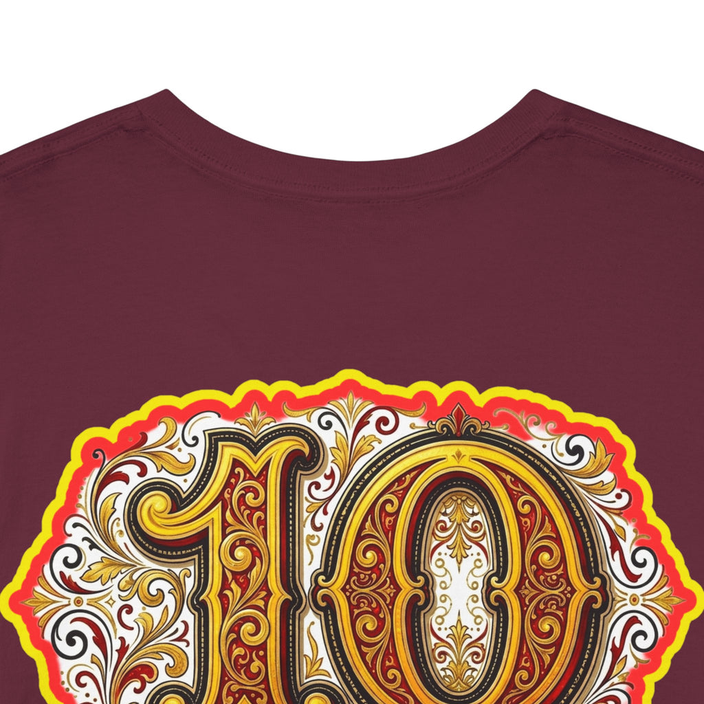 Fat Man Graphic Tee — Retro Boxing Design with '10' Back Patch
