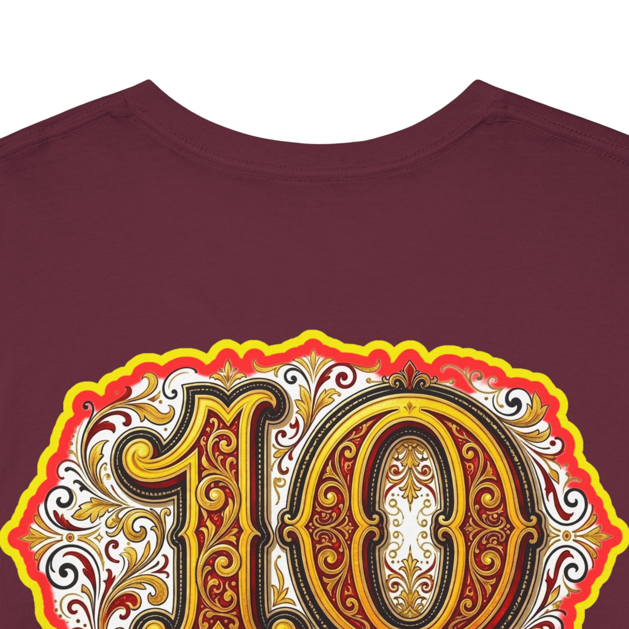 Fat Man Graphic Tee — Retro Boxing Design with '10' Back Patch