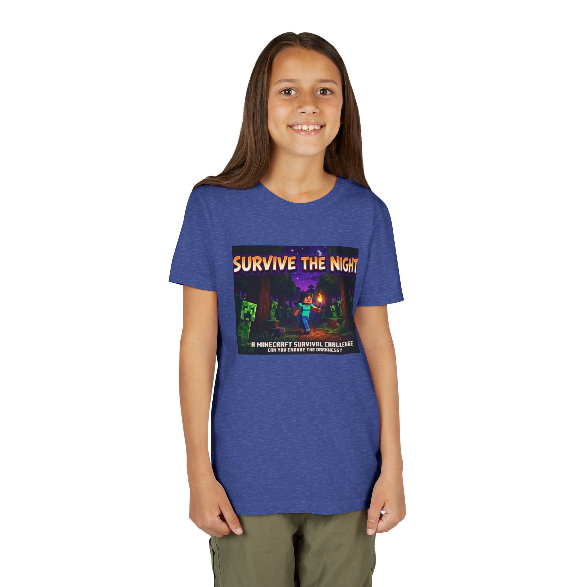 Survive the Night Youth Tee — Glowing Creeper Night Gamer Shirt