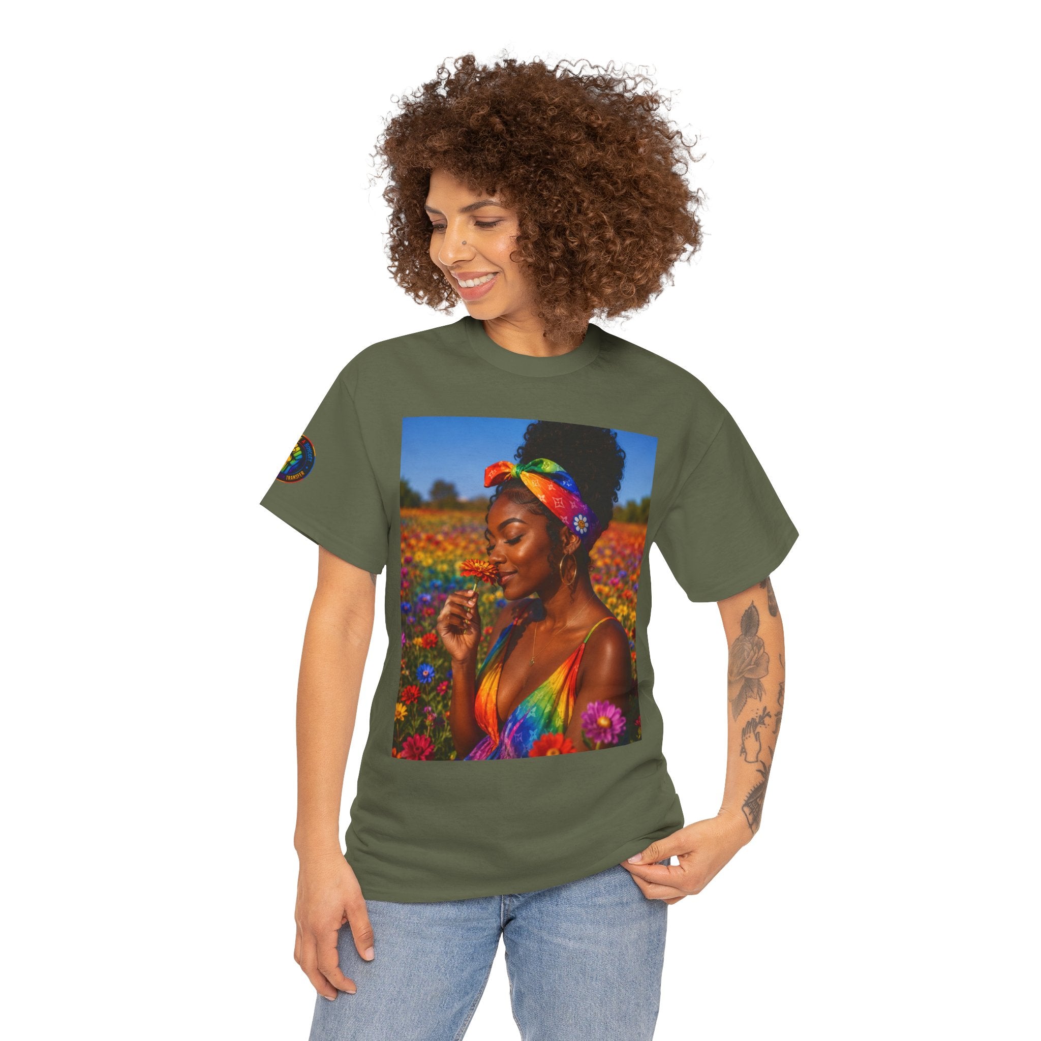 T-Shirt — Rainbow Empowerment Portrait Tee ("This Is Not A Boycott, This Is A Human Transaction")