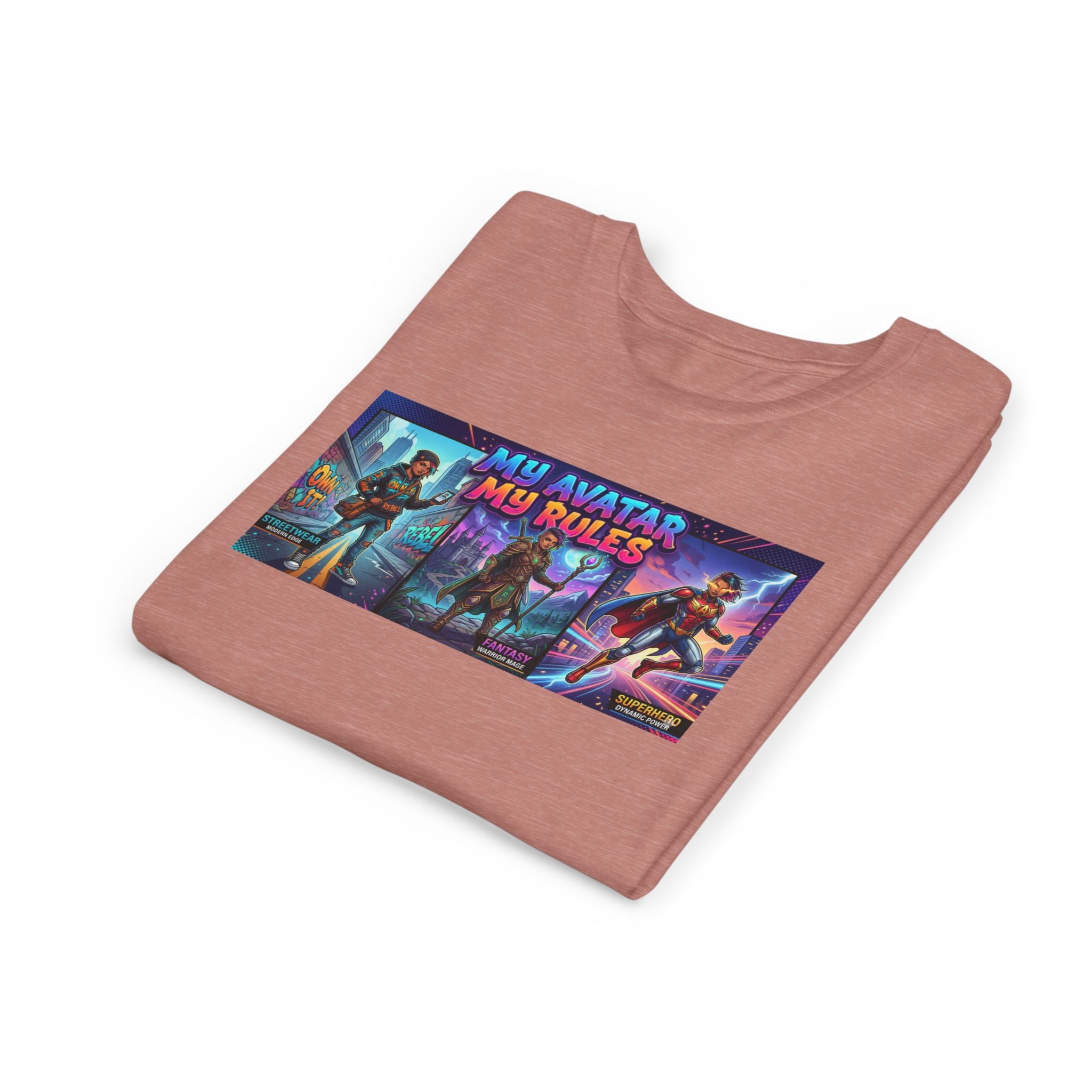 Youth Tee — “MY AVATAR MY RULES” Customizable Character Graphic