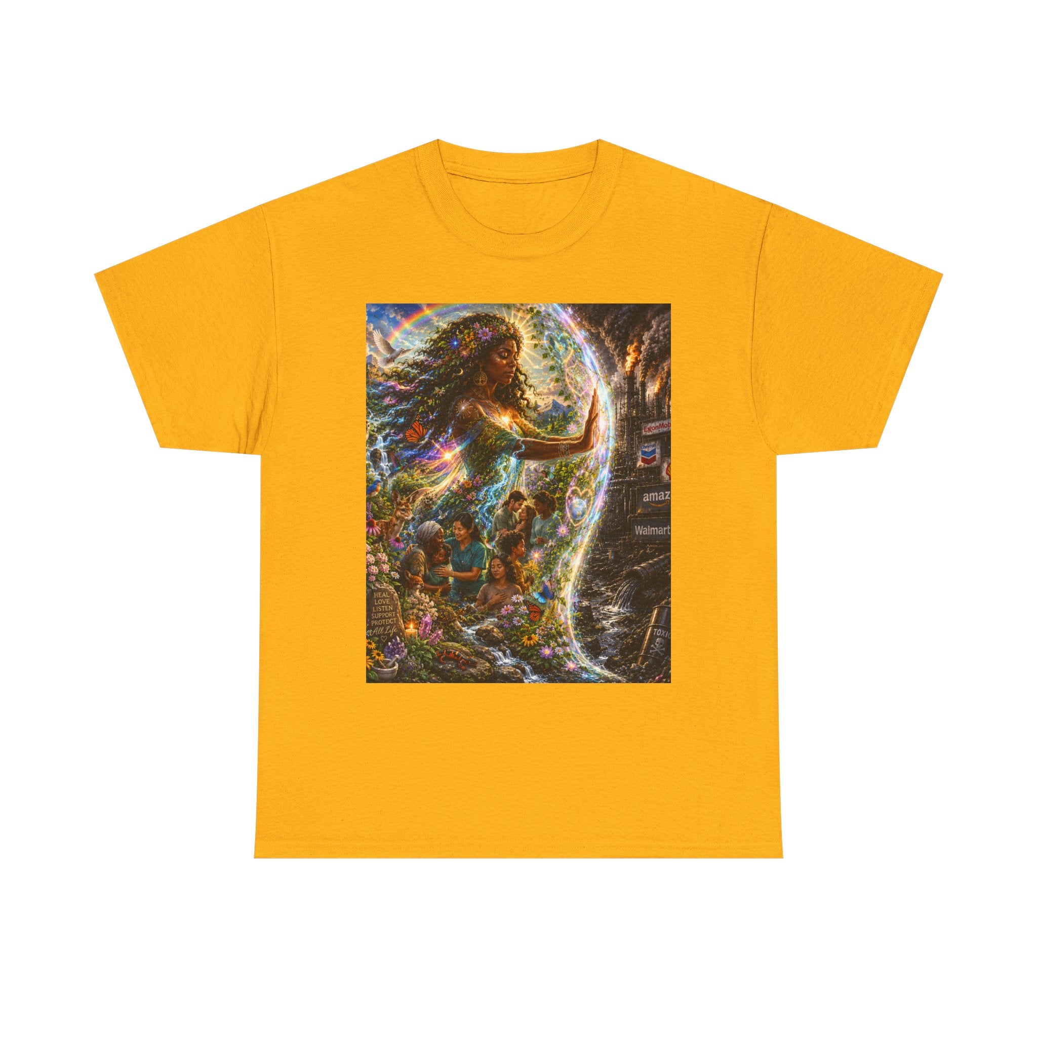 Cosmic Guardian Tee — Earth Mother Spiritual Graphic T-Shirt