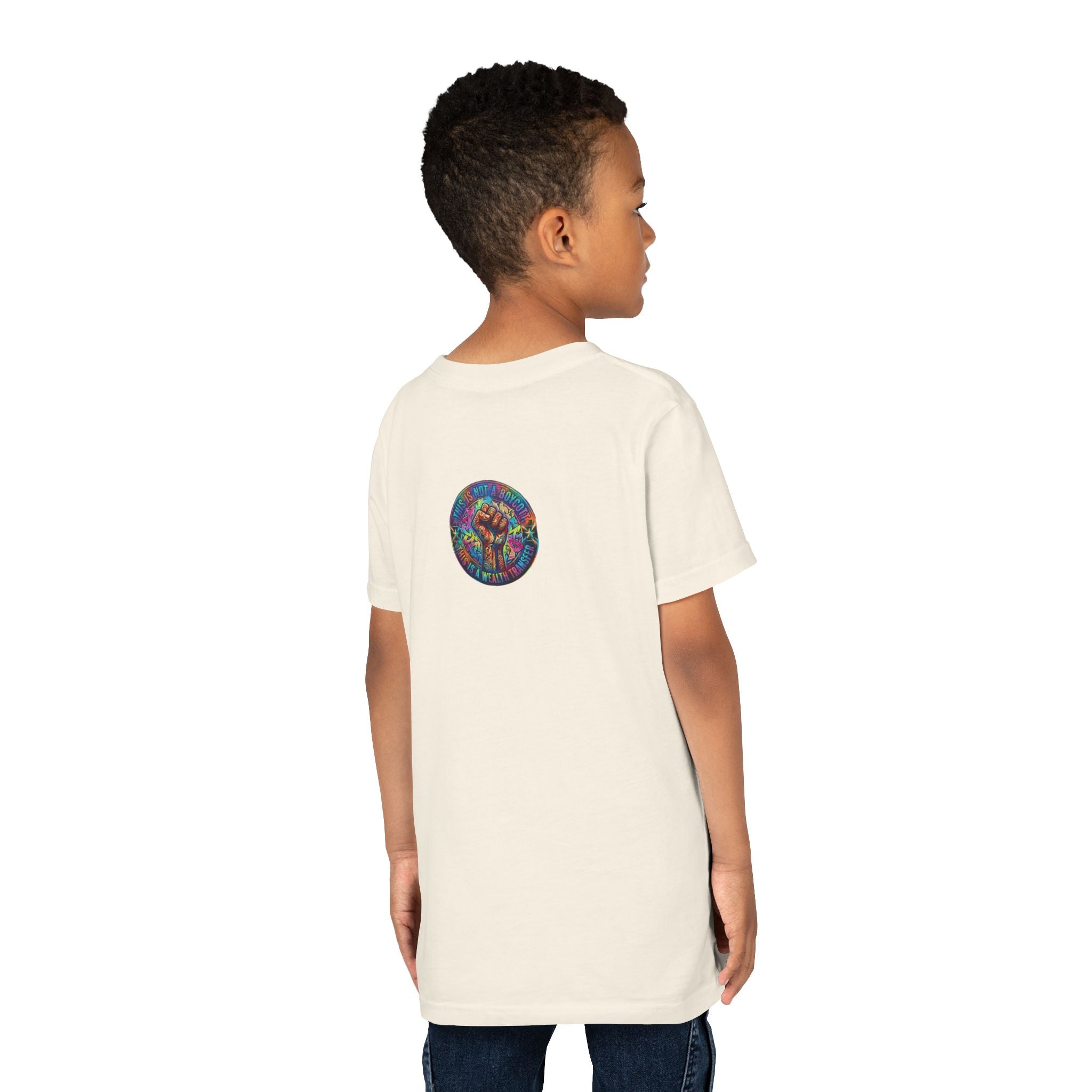 Funny Character Crew Youth Tee — Colorful Crazy Faces Graphic