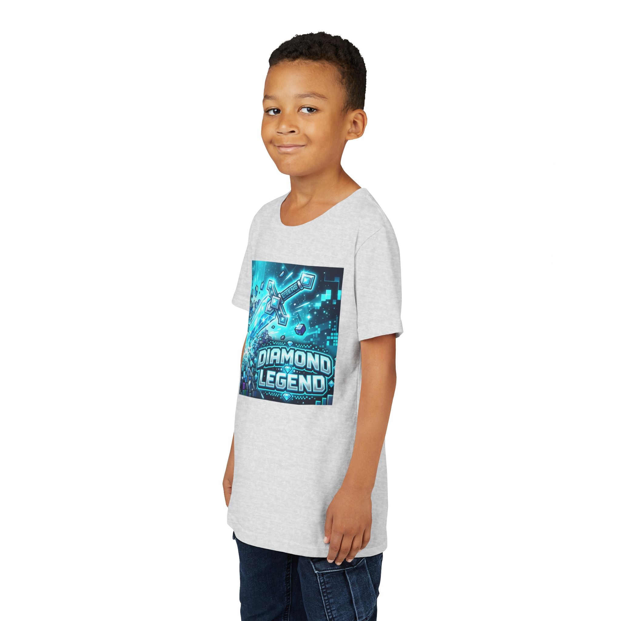 Youth Diamond Legend Tee — Pixel Minecraft-Style Gem Graphic Shirt