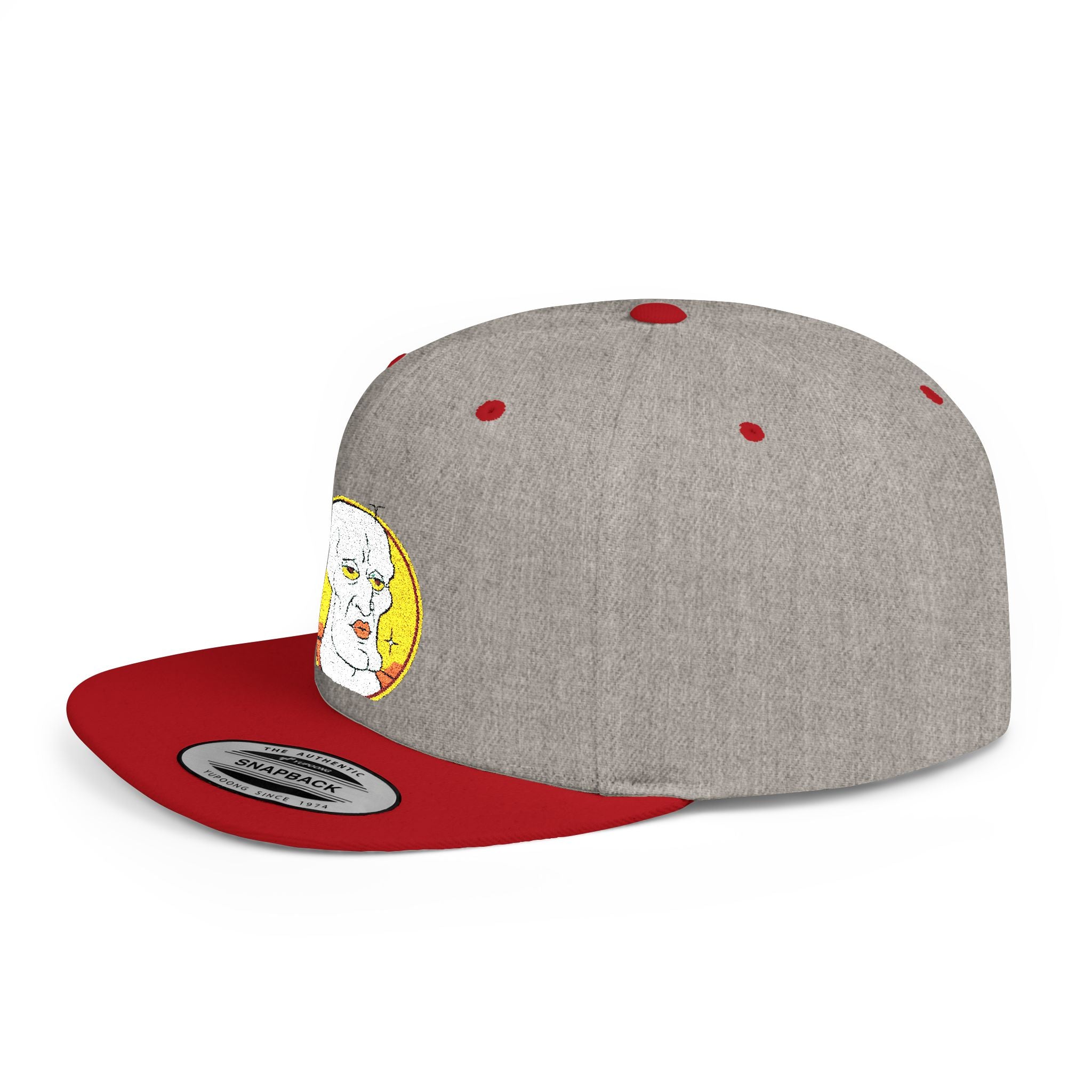 Snapback Hat — Cute Cat Holding Flower Patch, Cute Kawaii Cat Embroidered Cap