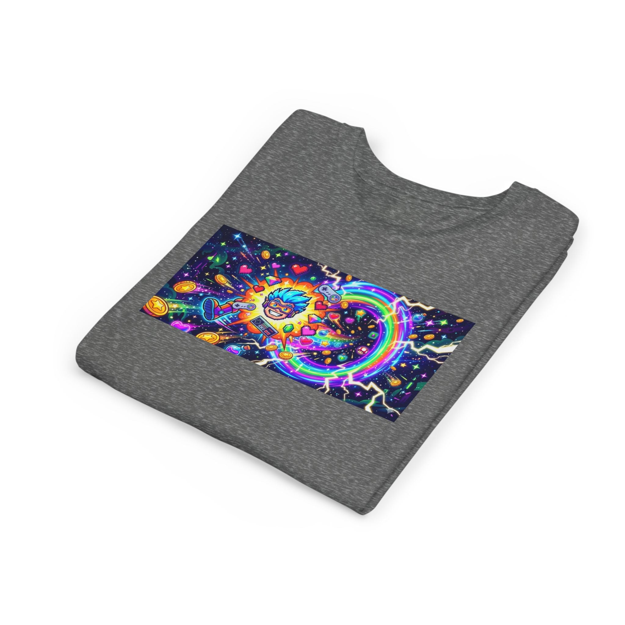 Kids Gaming Tee — Neon Rainbow Portal Gamer Shirt